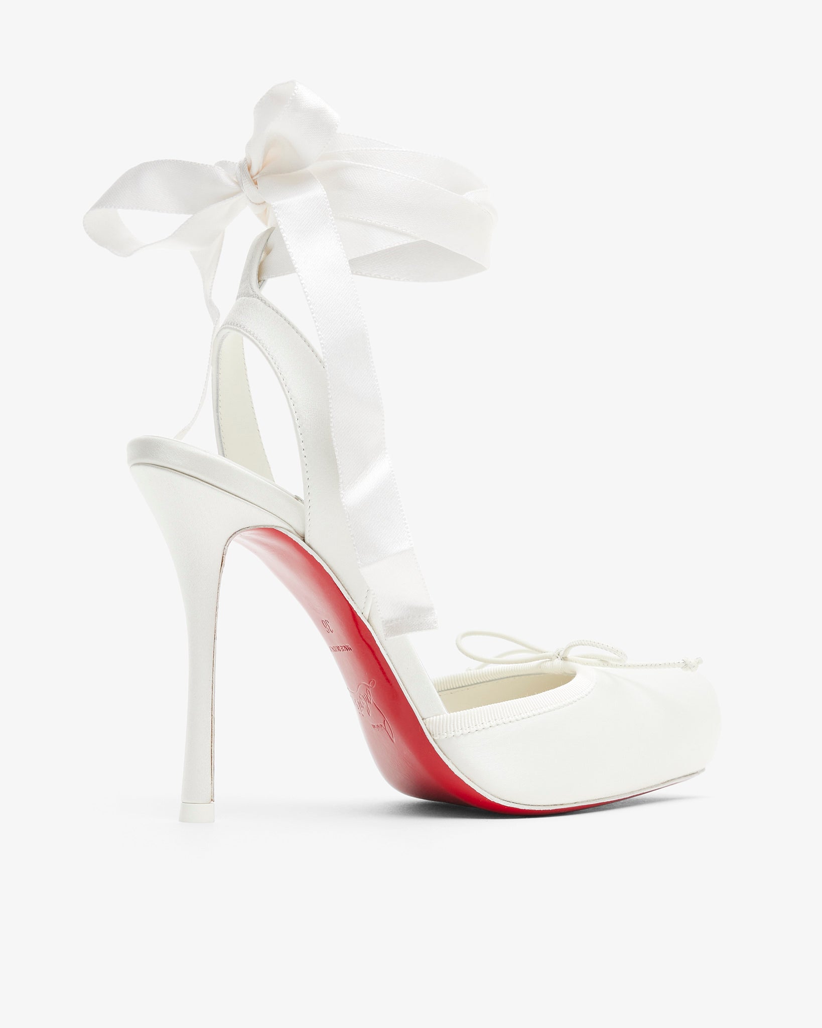 Cassia Lace Up 100 Ivory Satin Pumps