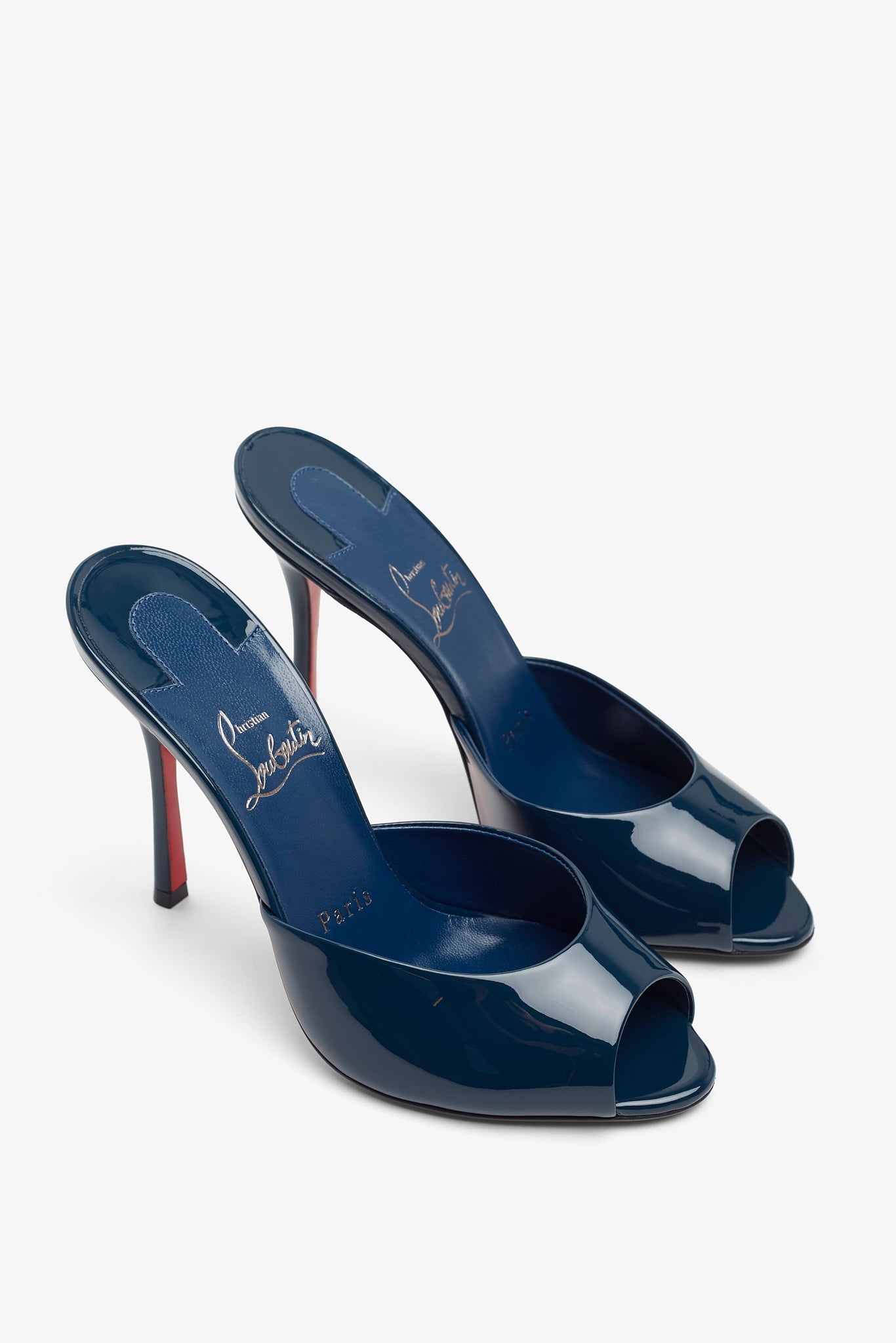 Me Dolly 100 Blue Patent Mules