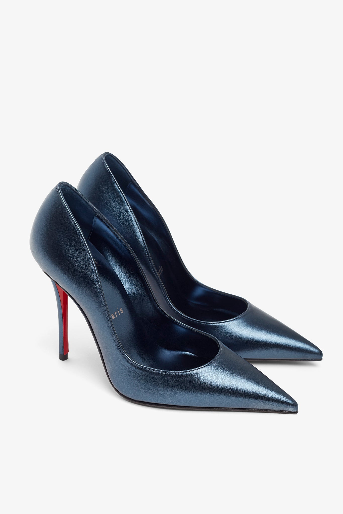 Miss Z 100 Blue Laminated Nappa Pumps