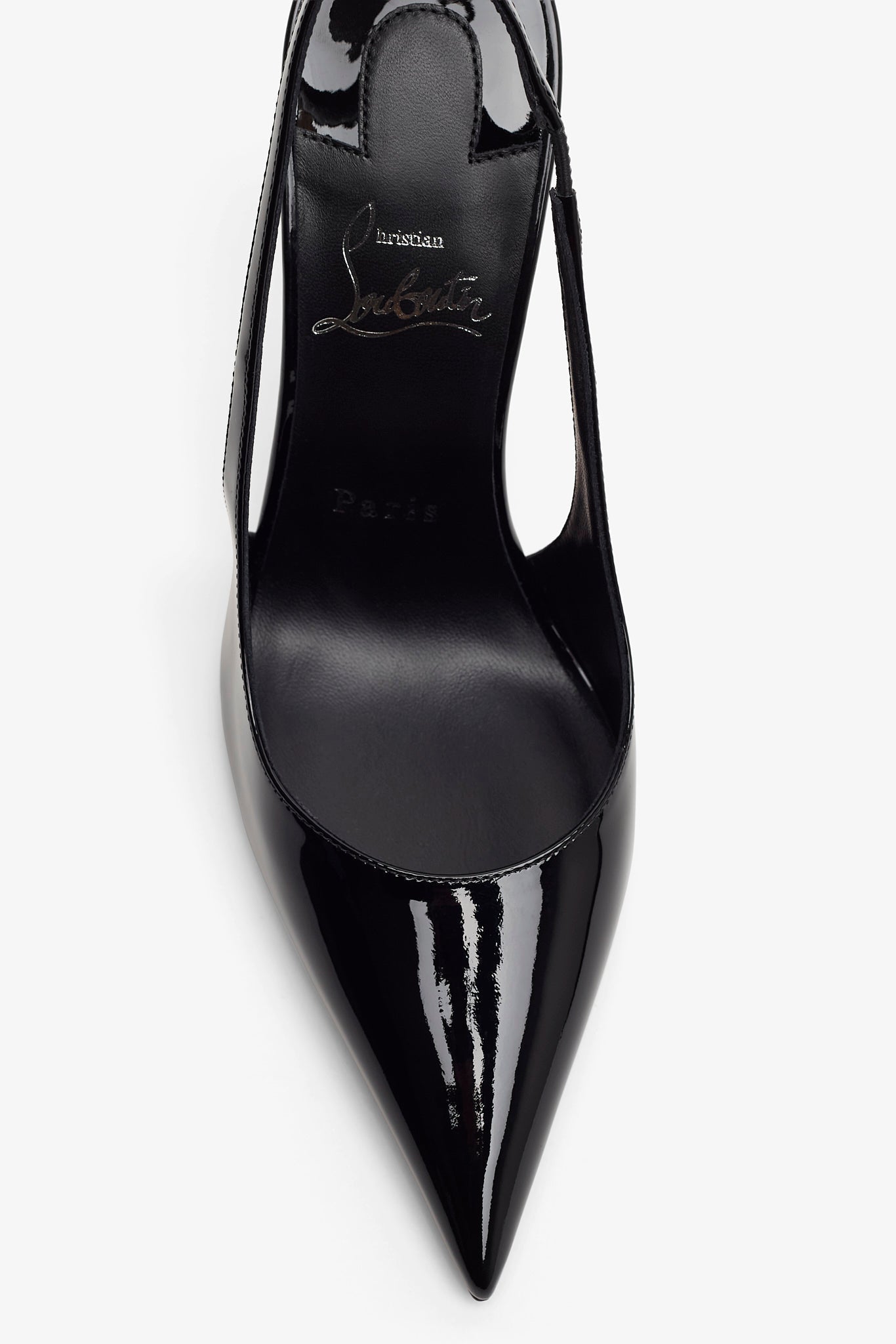 Miss Z 100 black patent slingback pumps