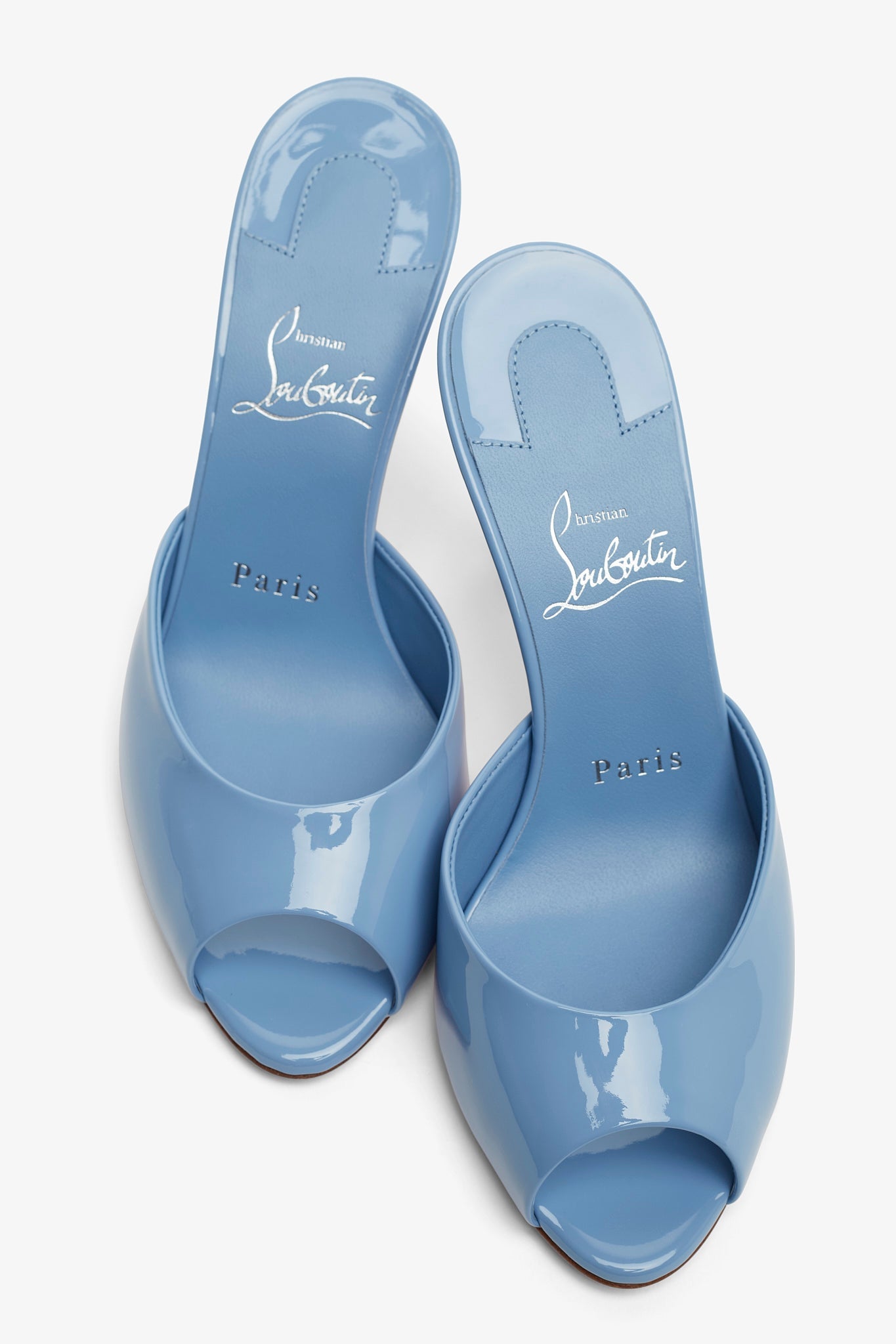 Me Dolly 85 Light Blue Patent Mules