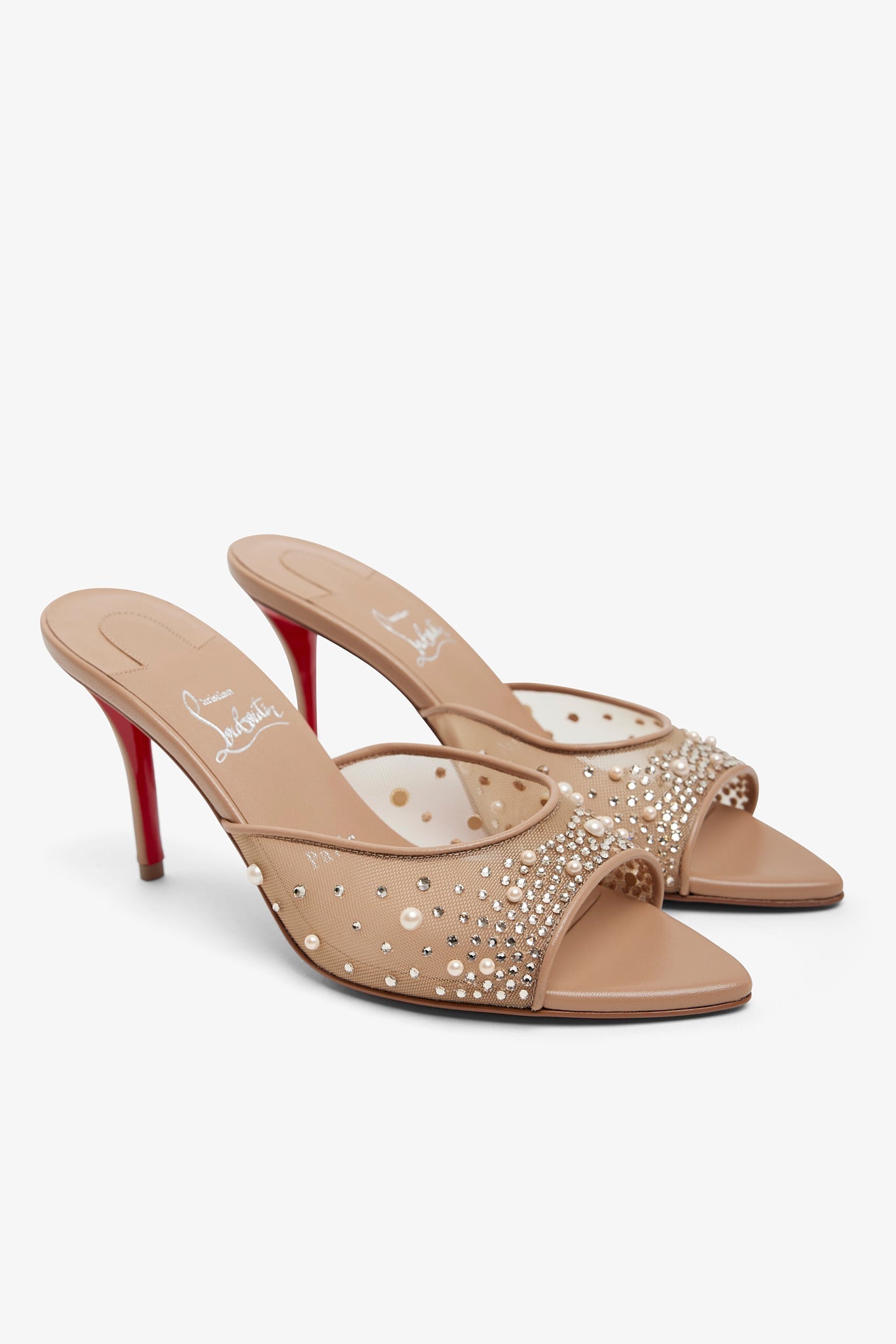 Miss Z 80 Beige Strass Mules