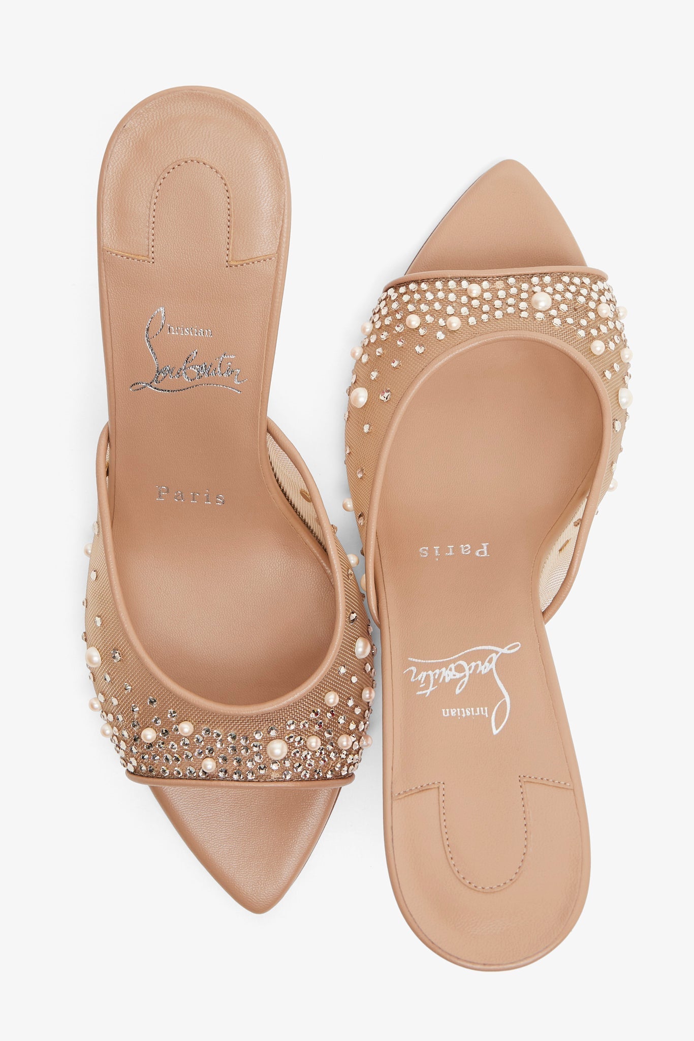 Miss Z 80 Beige Strass Mules