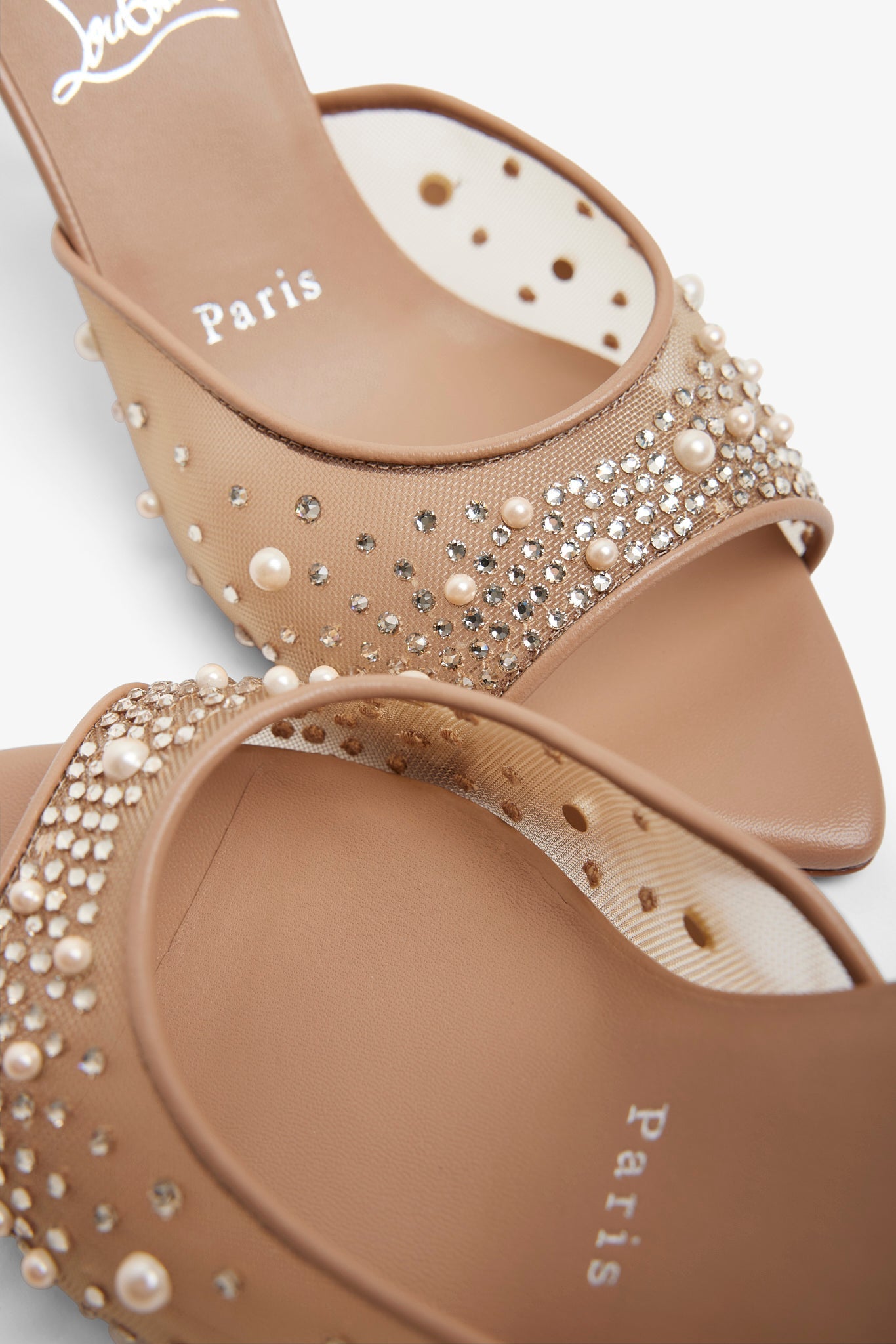 Miss Z 80 Beige Strass Mules