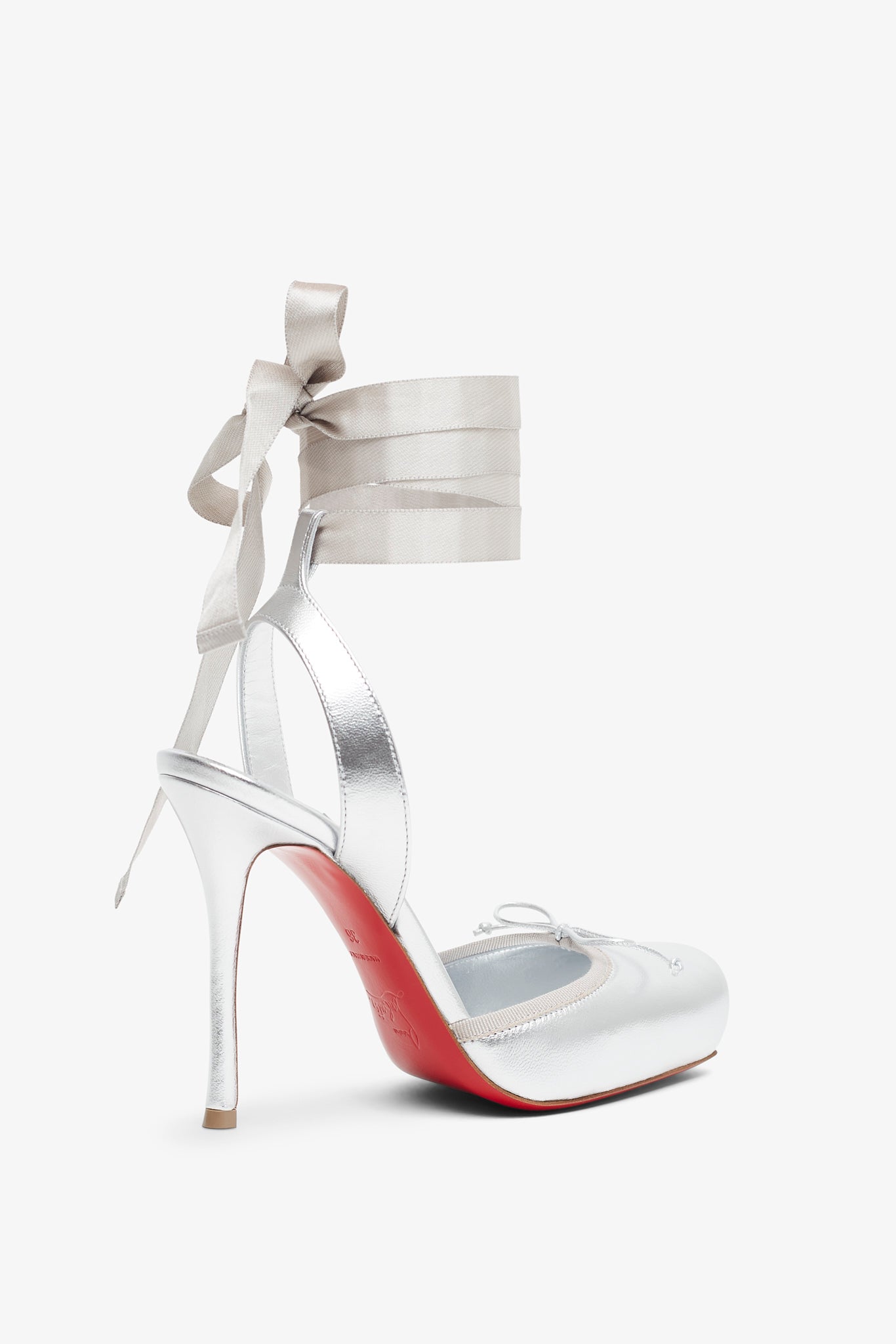 Cassia Lace Up 100 Silver Pumps