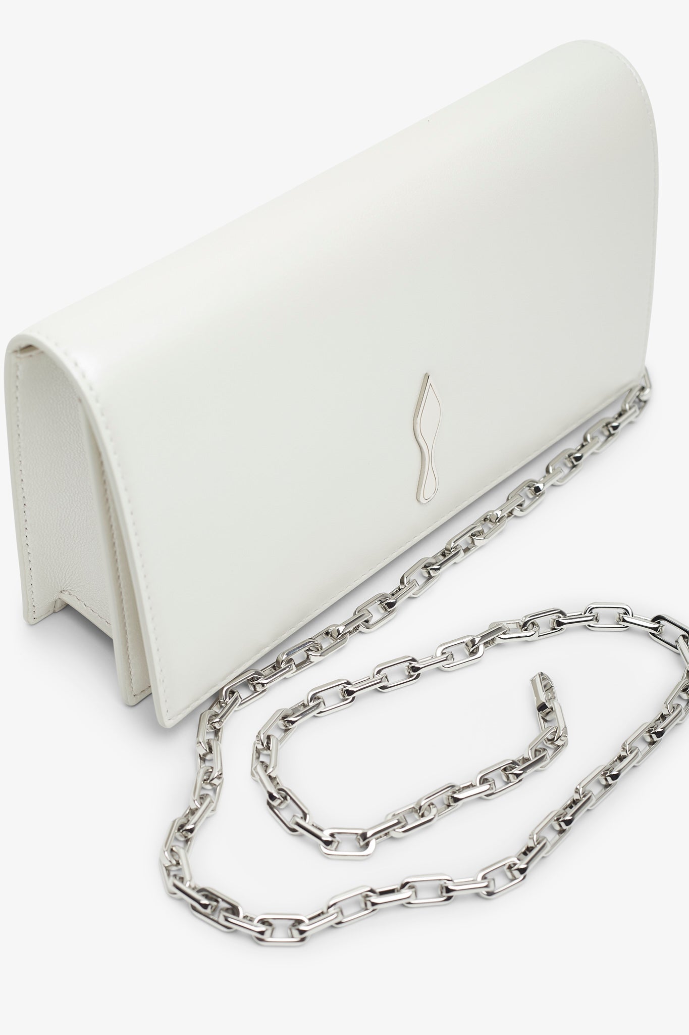 Bettina ivory leather clutch