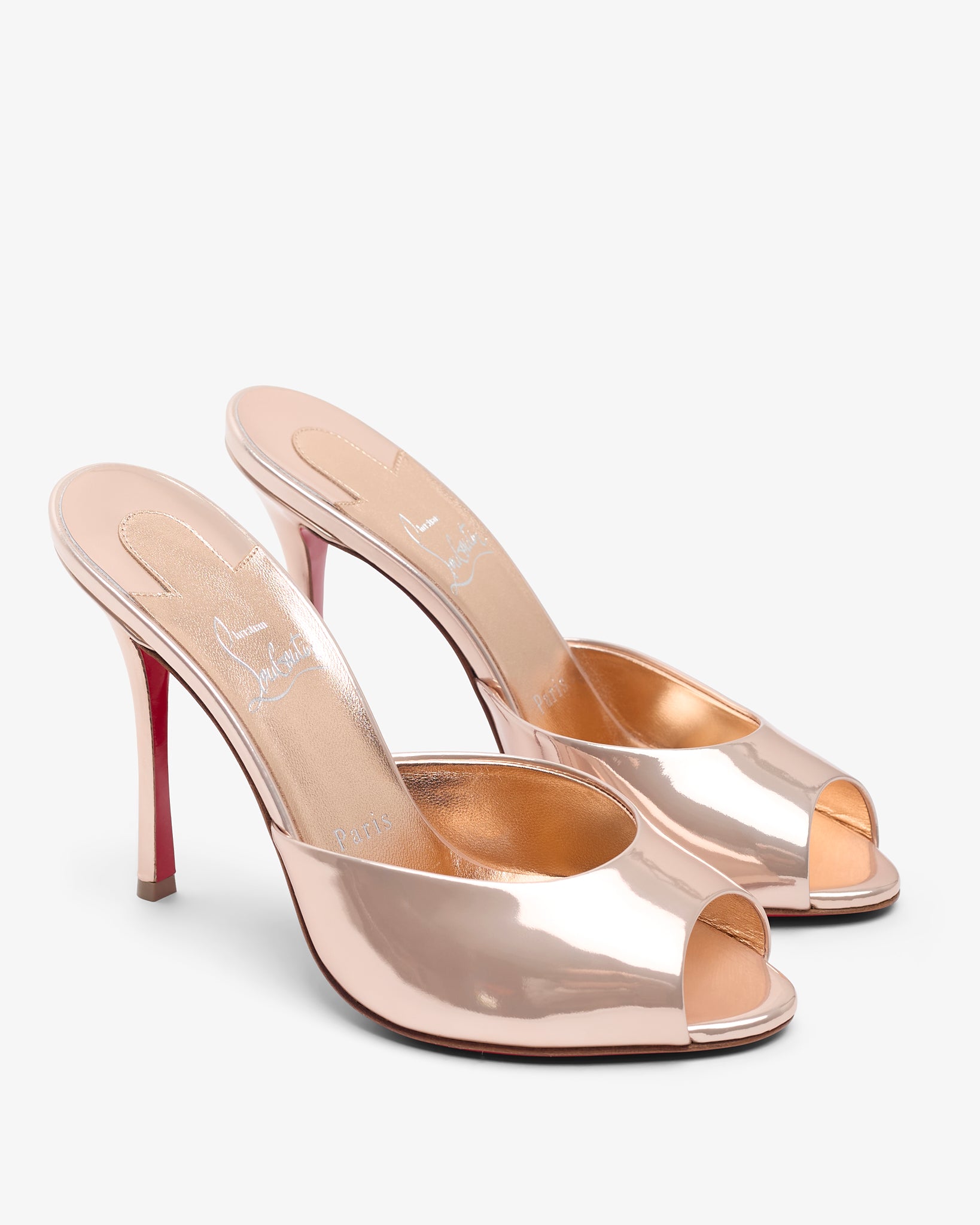 Me Dolly 100 pink metallic mules