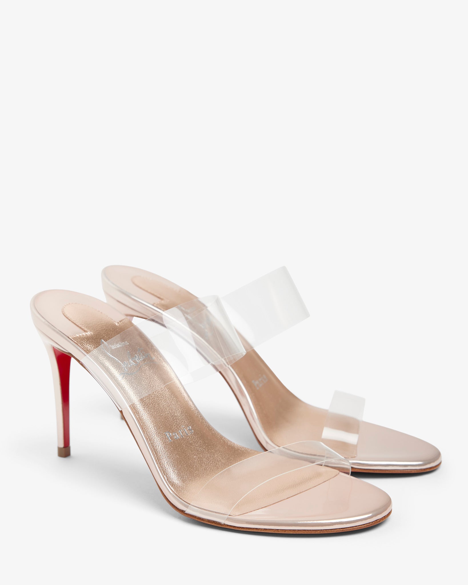 Just Nothing 85 metallic mules