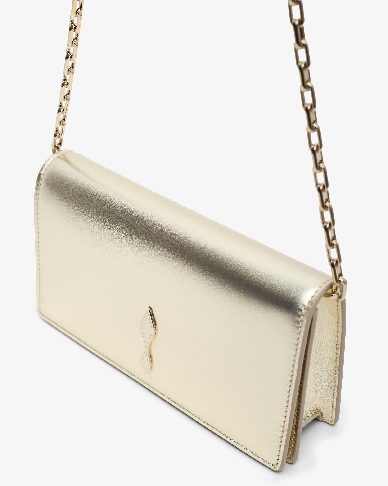 Bettina laminated nappa clutch