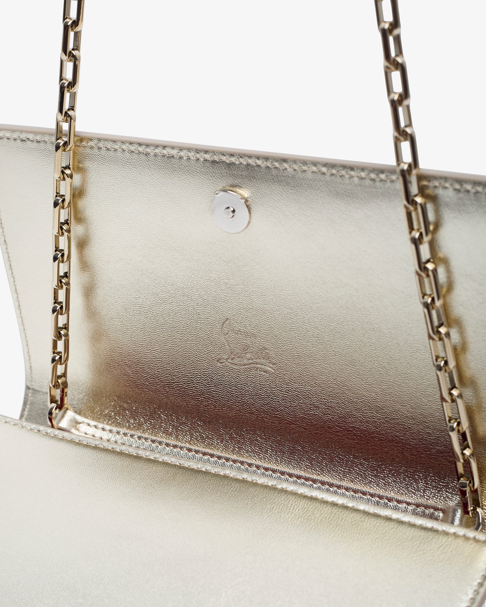 Bettina laminated nappa clutch