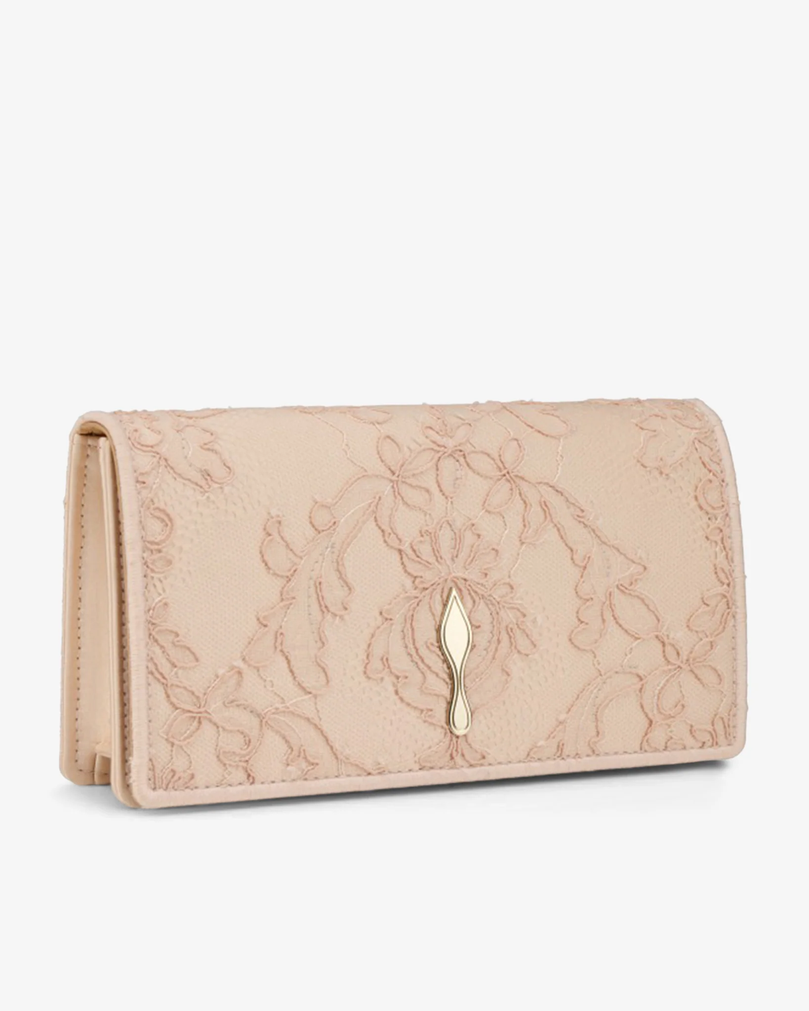 Bettina crepe satin light blush clutch