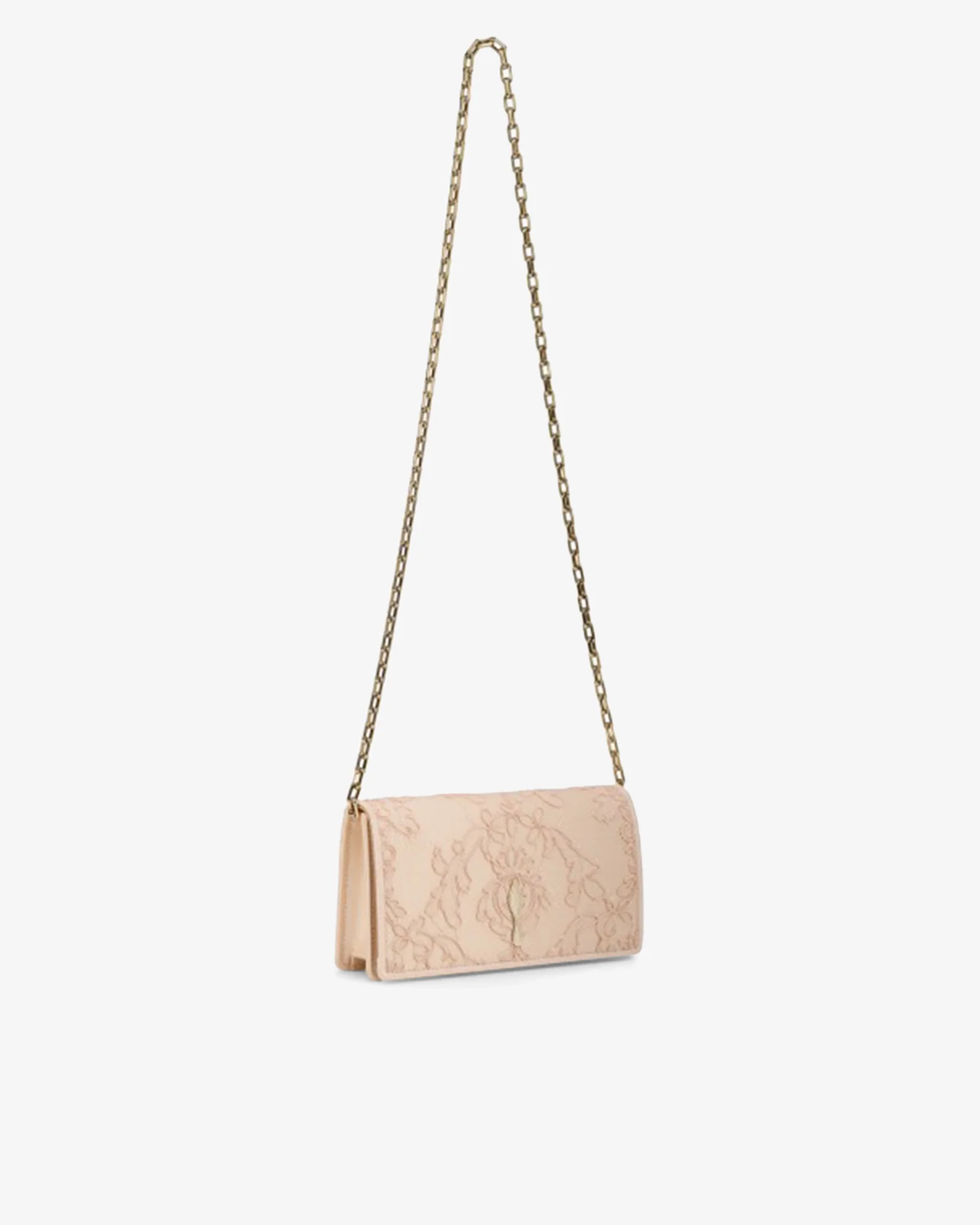 Bettina crepe satin light blush clutch