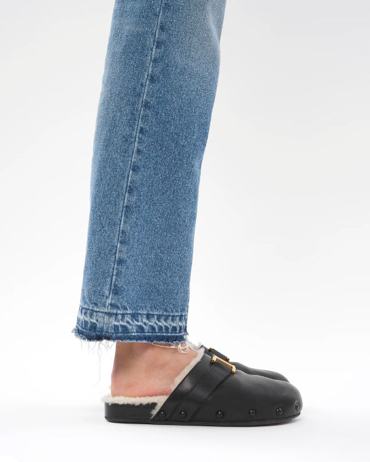 Marcie black shearling slides