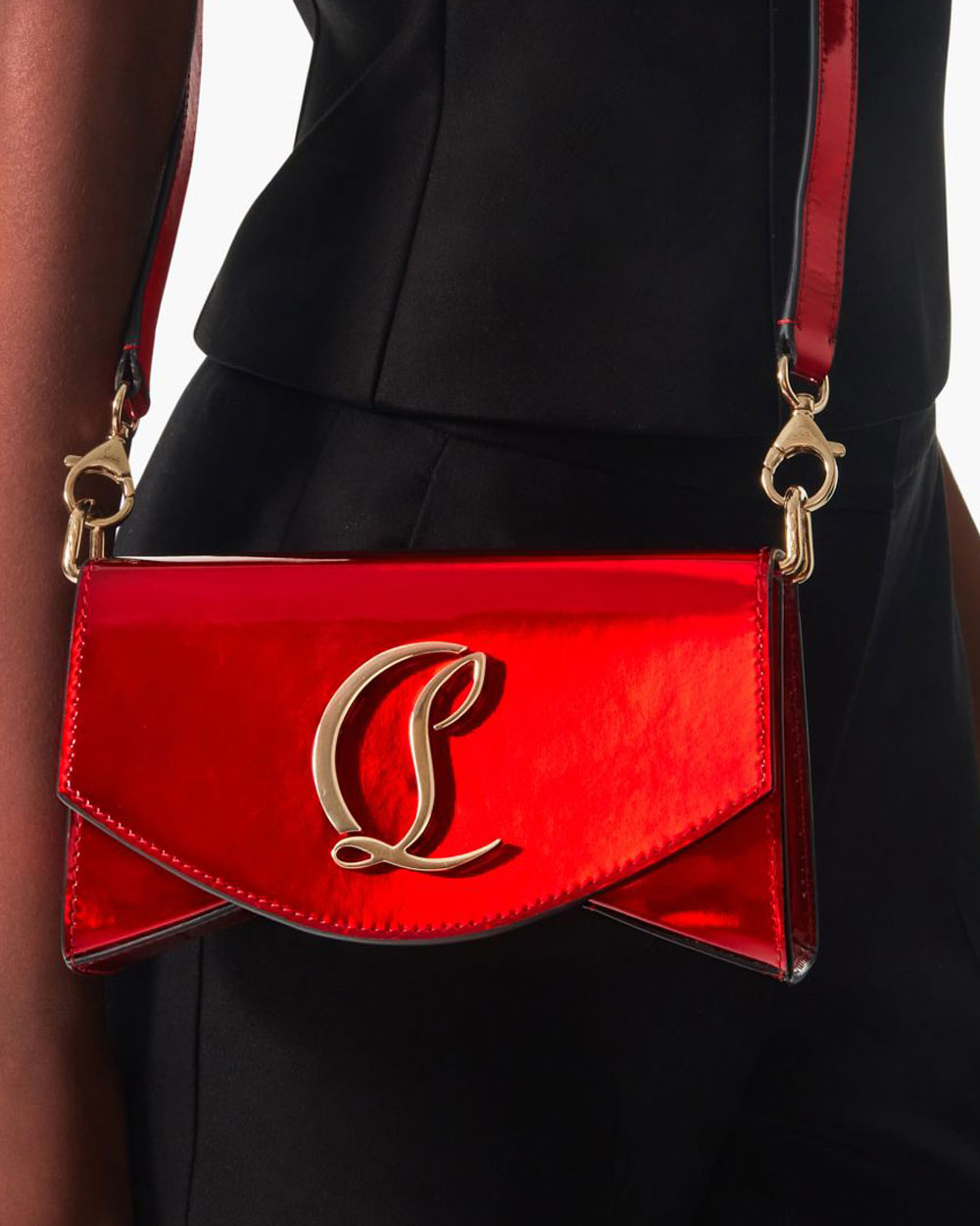 Loubi54 small red patent crossbody bag
