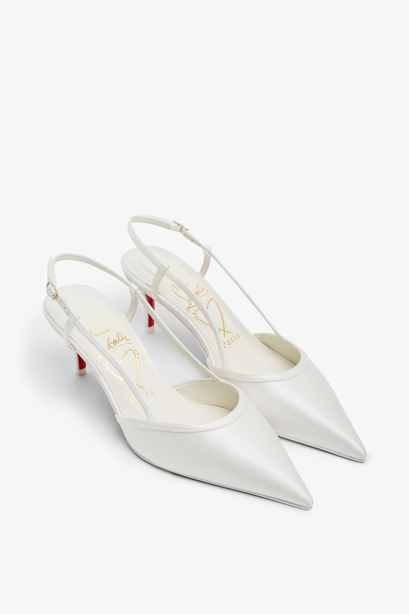 Miss Z 60 white sling pumps