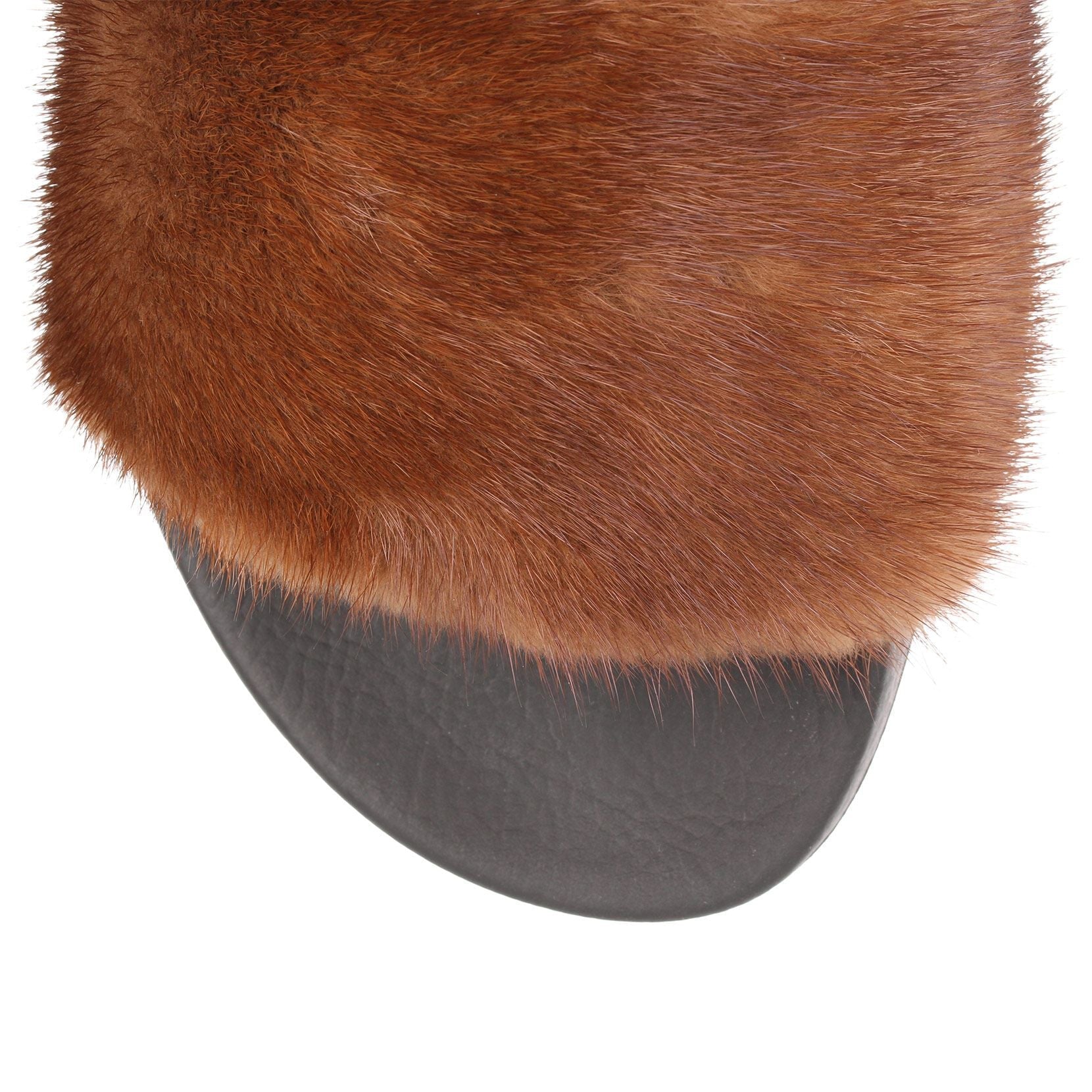 Brown mink slide sandal
