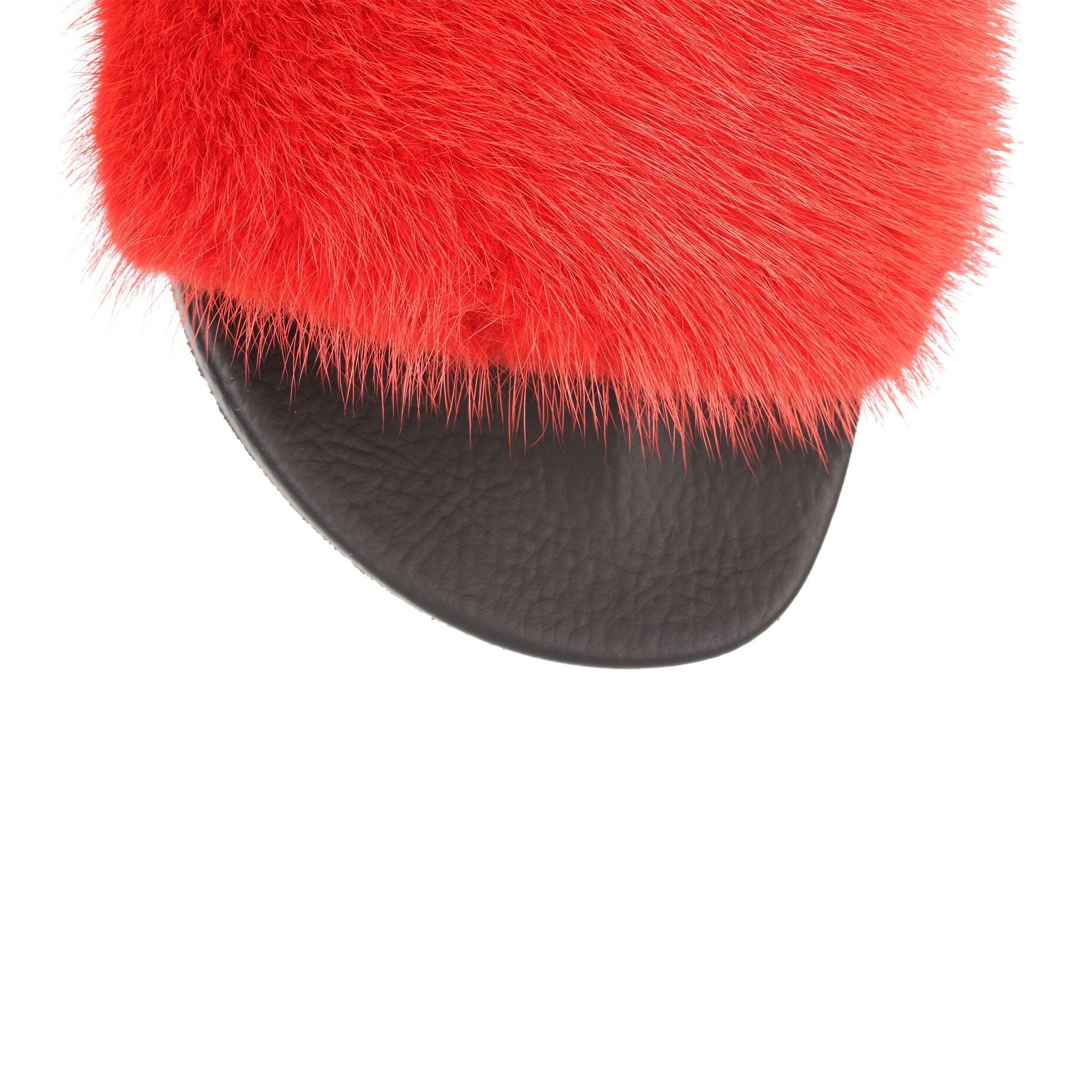 Red mink slide sandal