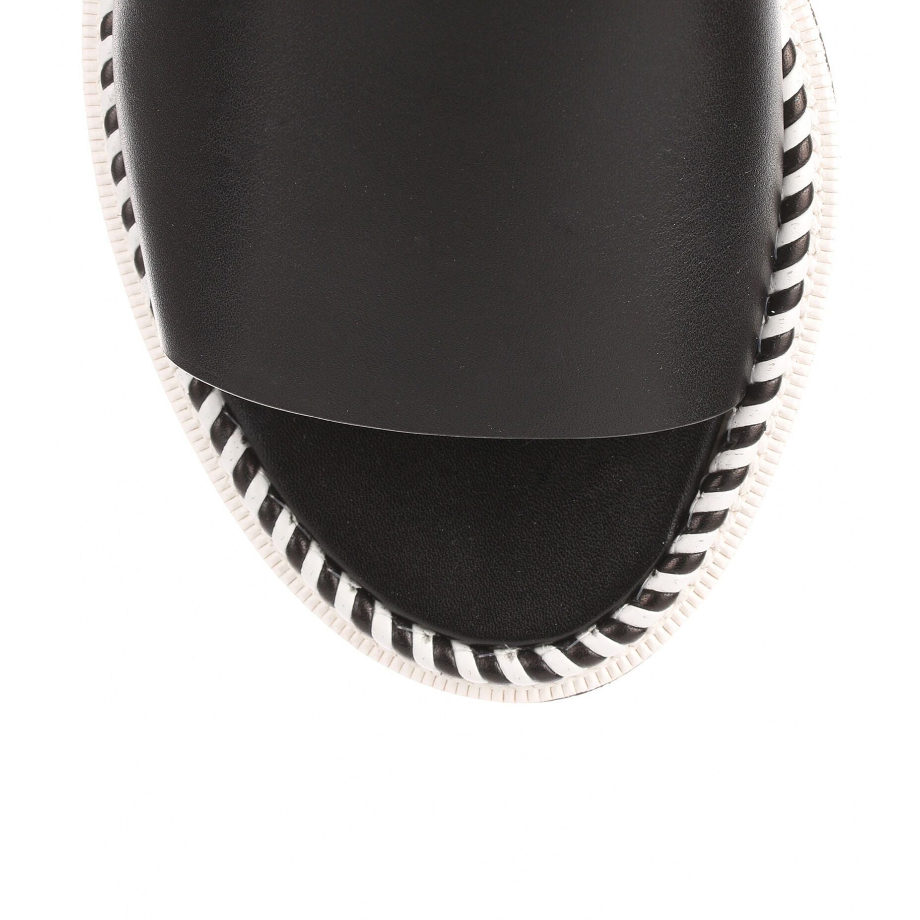 Rocket black leather espadrille