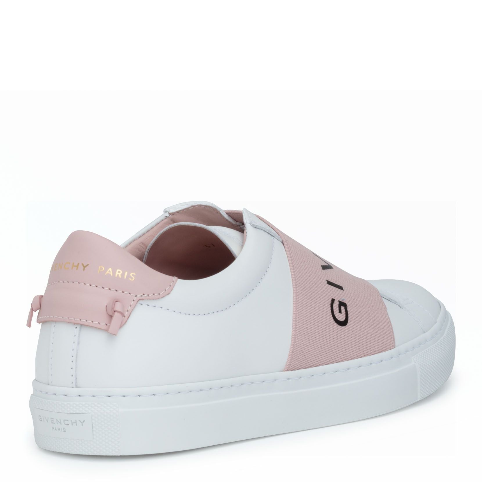 Urban street white and pink logo sneakers