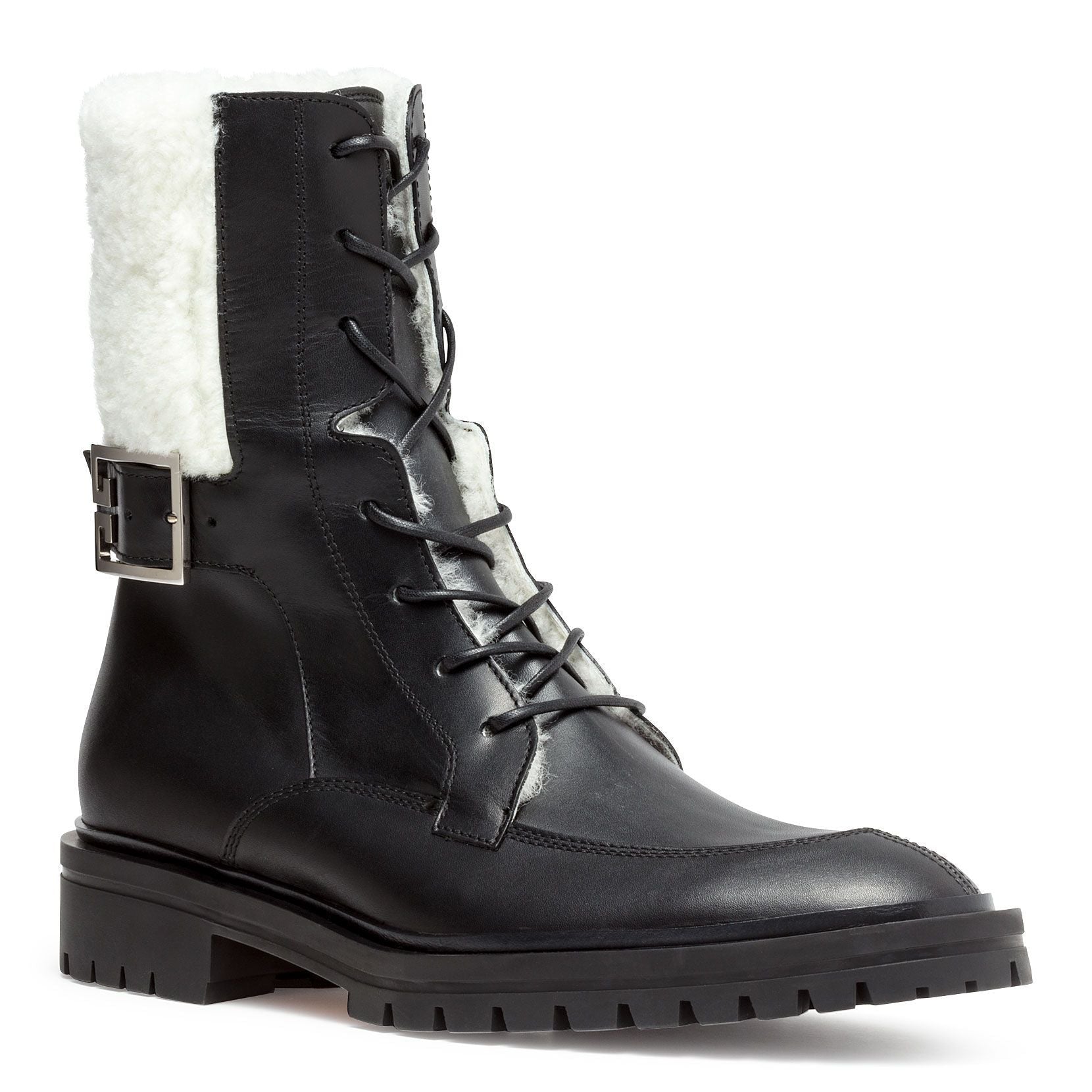 Aviator shearling ankle boots