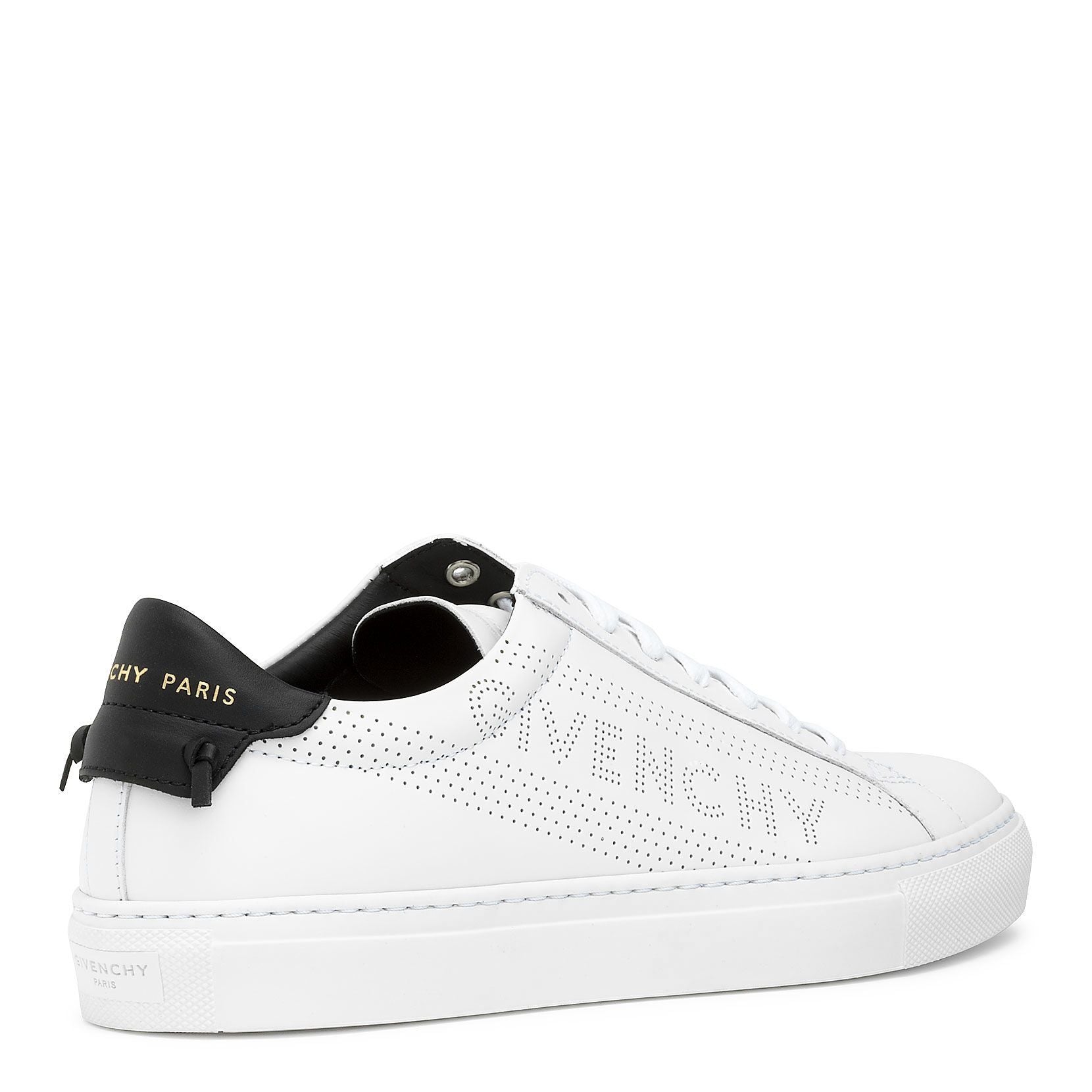 Urban street white perforated logo sneakers