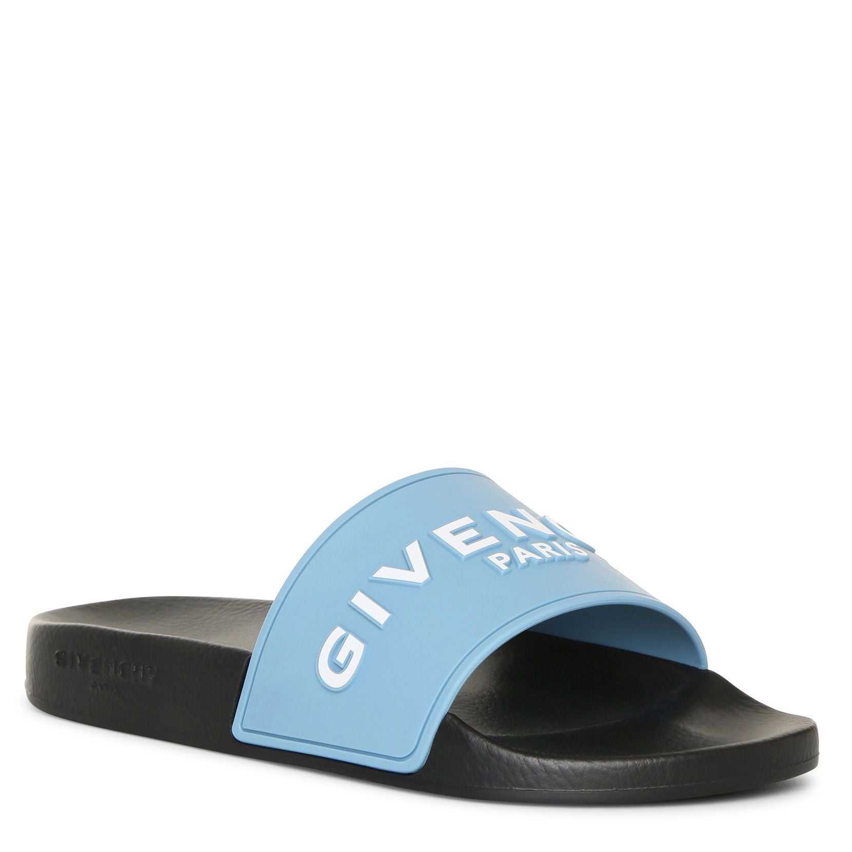 Sky blue rubber slide sandals