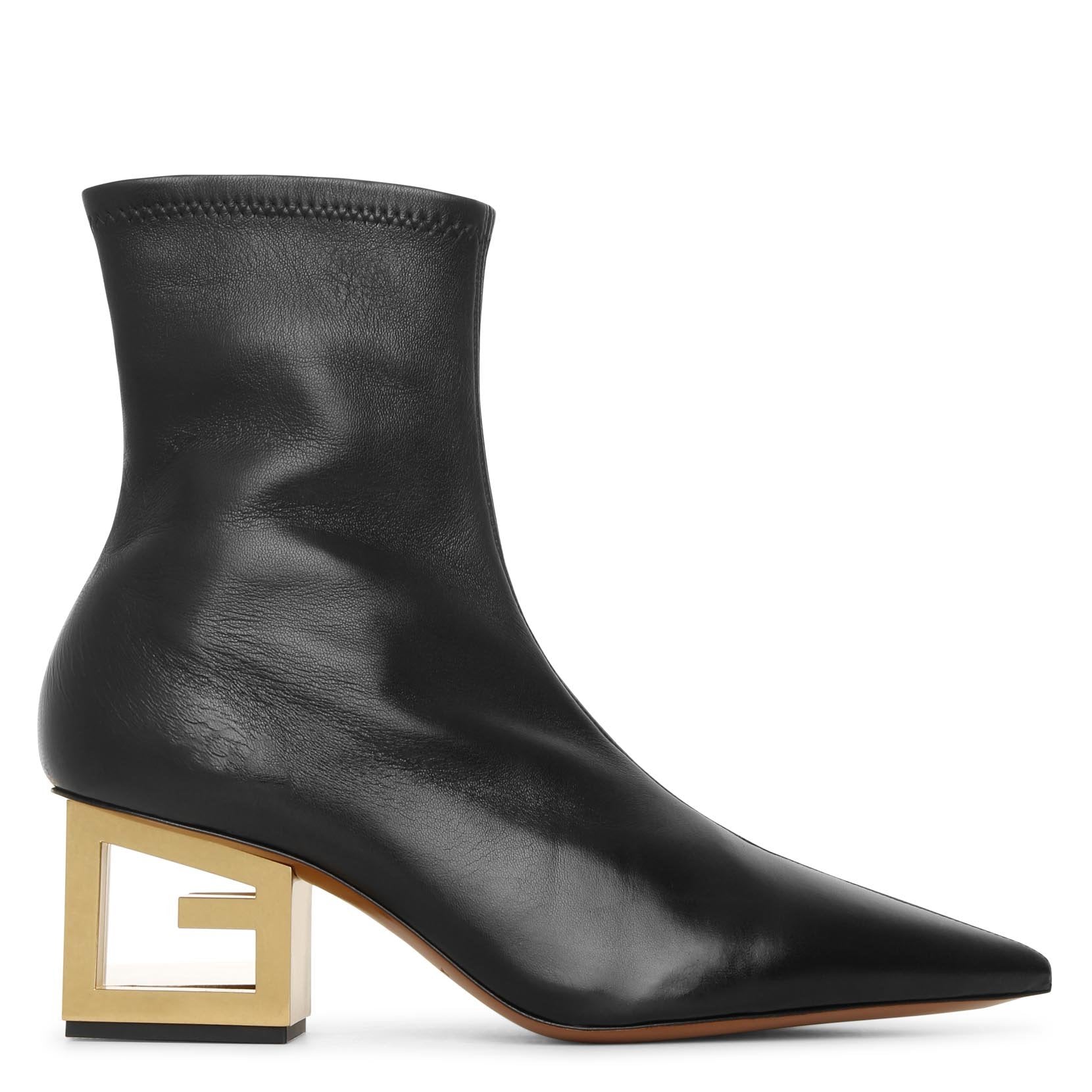 Triangle stretch leather boots