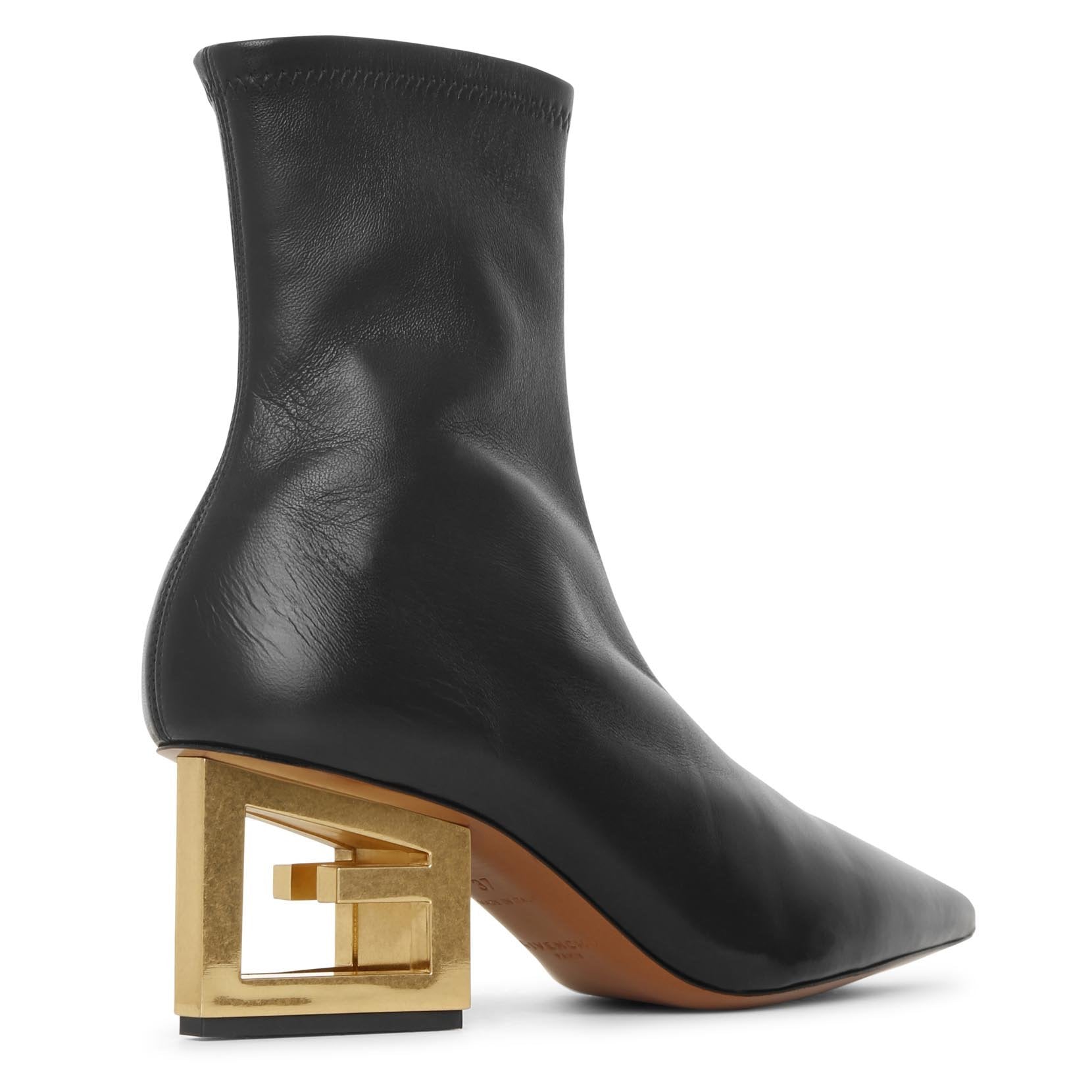 Triangle stretch leather boots