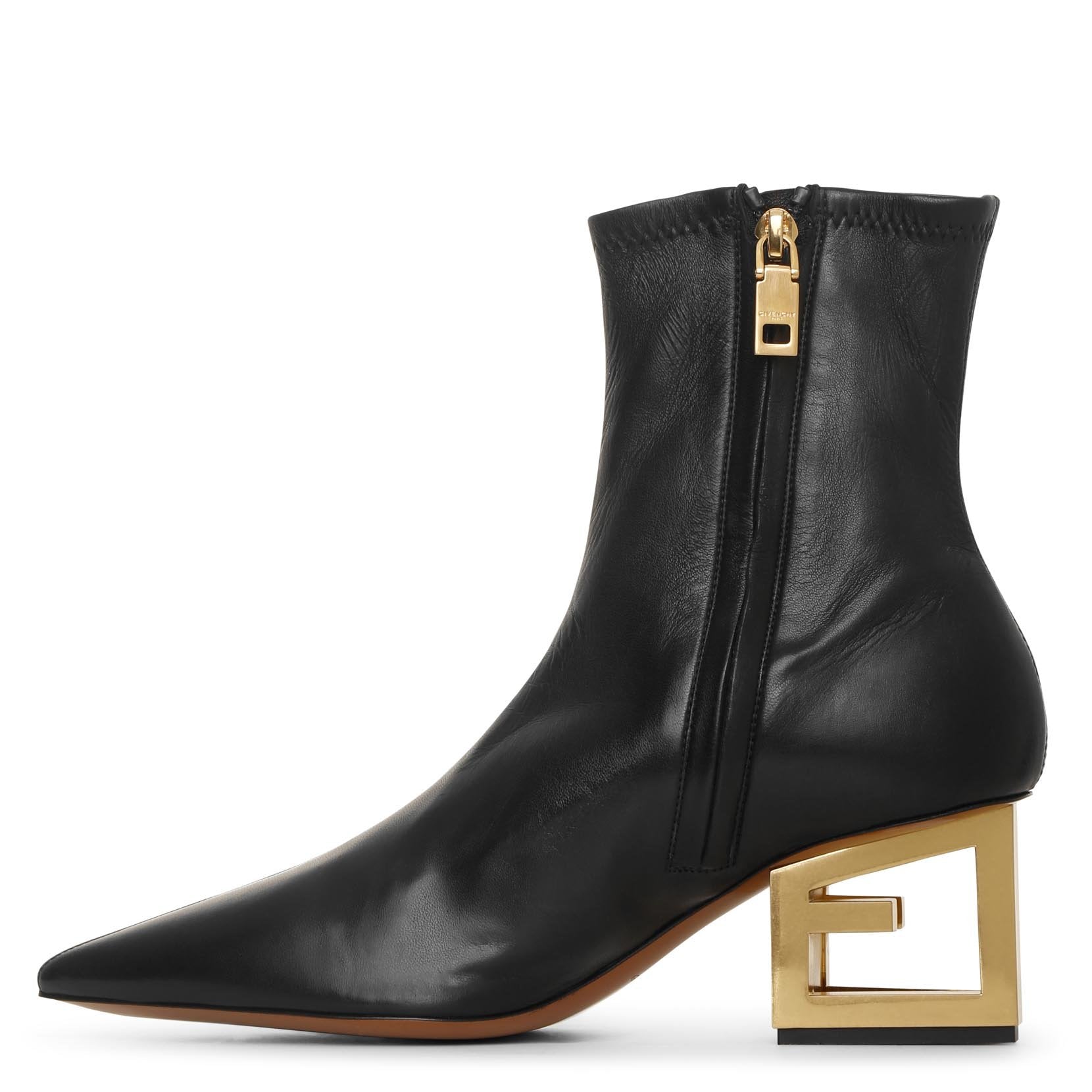 Triangle stretch leather boots