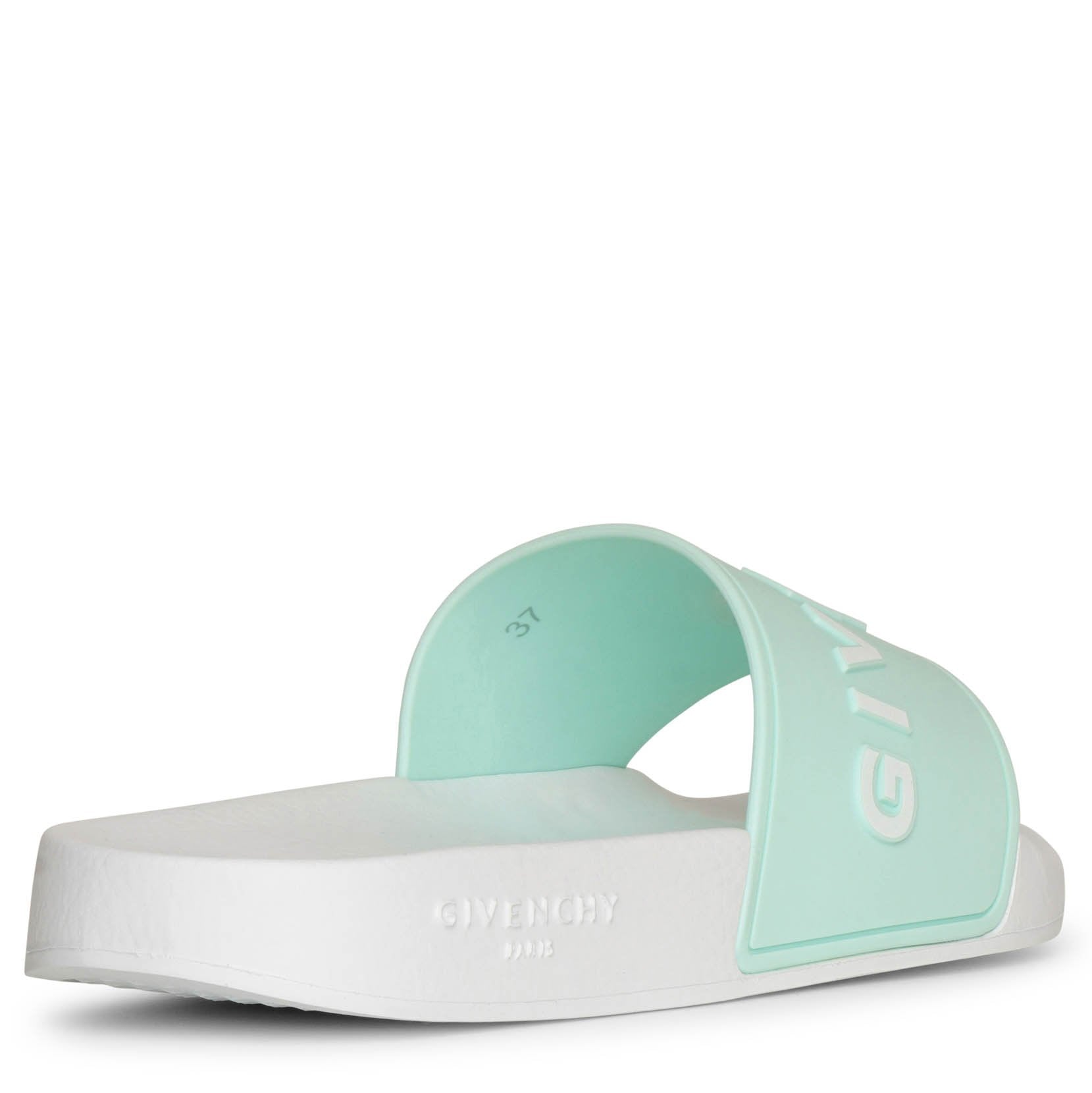 Givenchy Paris rubber aqua sandals