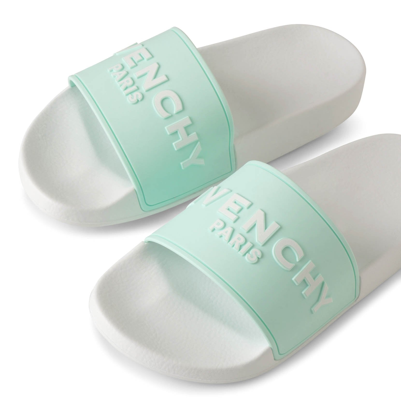 Givenchy Paris rubber aqua sandals