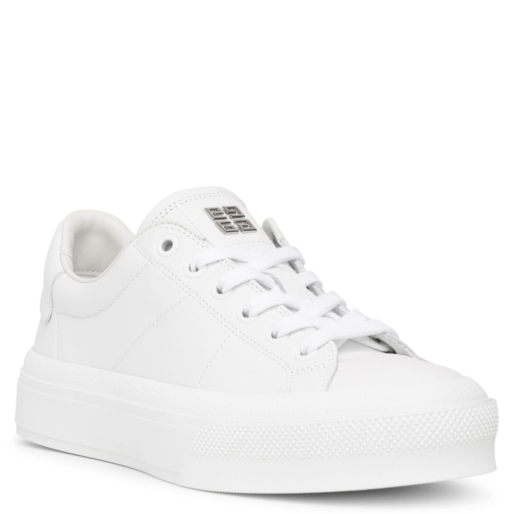 City court white leather sneakers