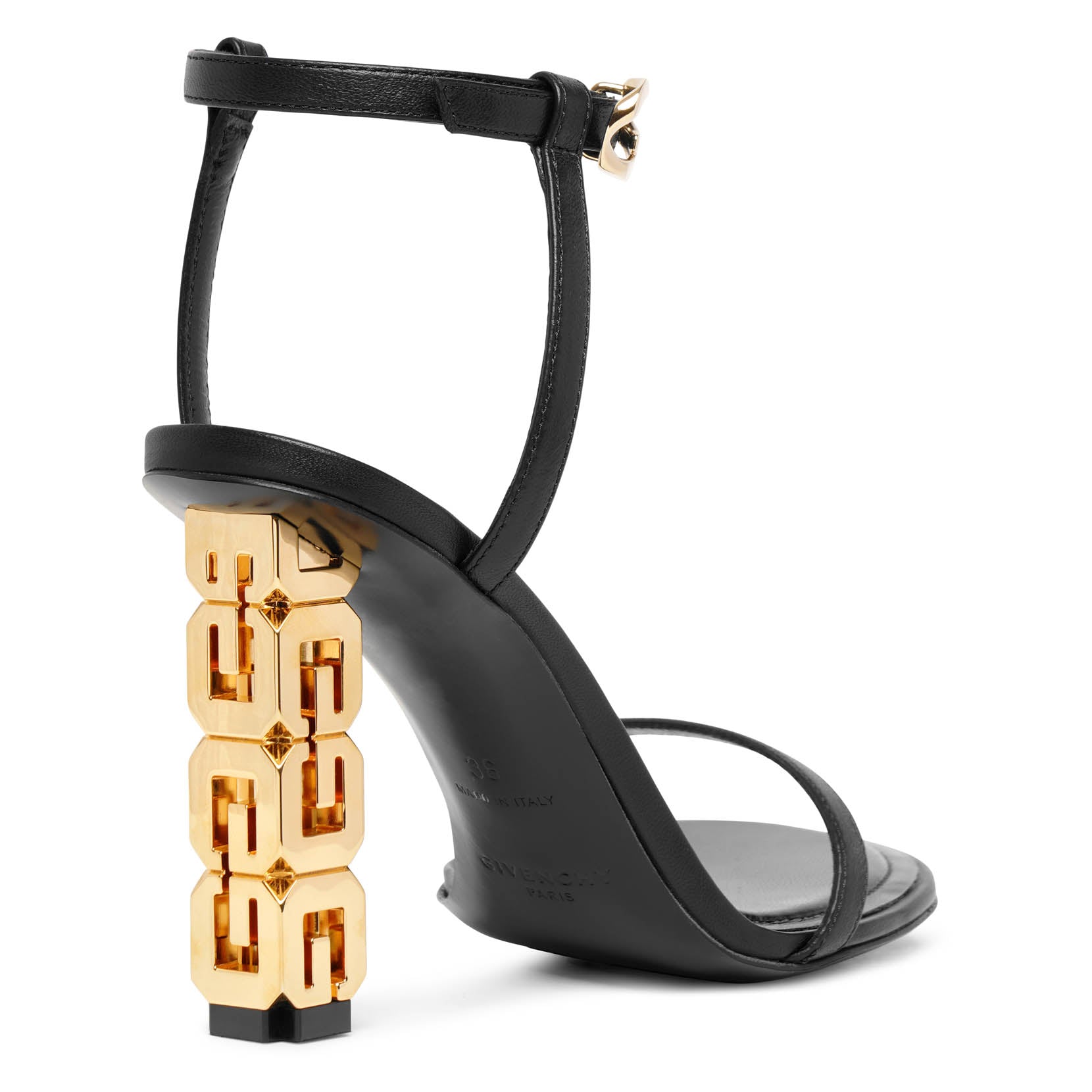 G Cube 85 black leather sandals