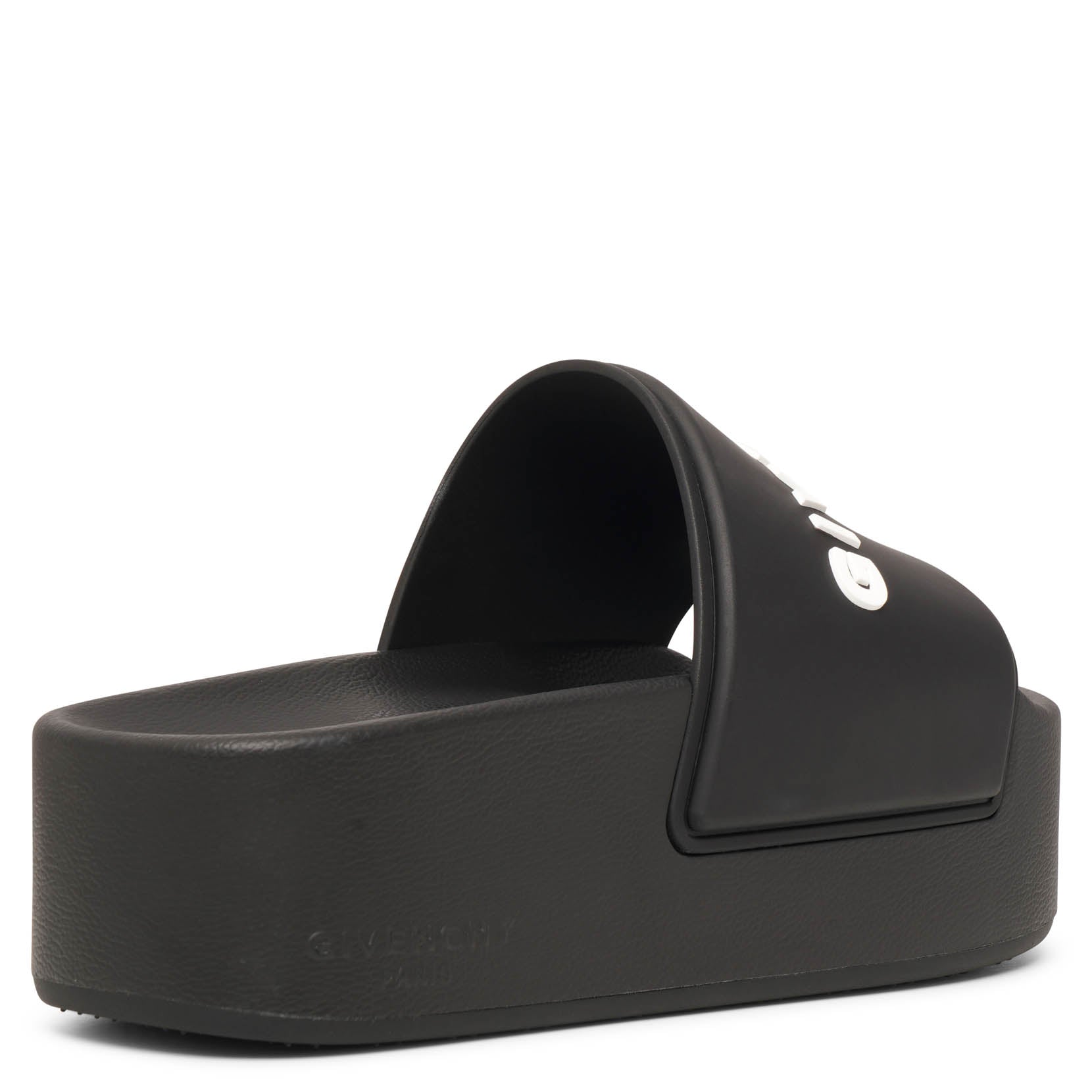 Givenchy Paris black platform slides