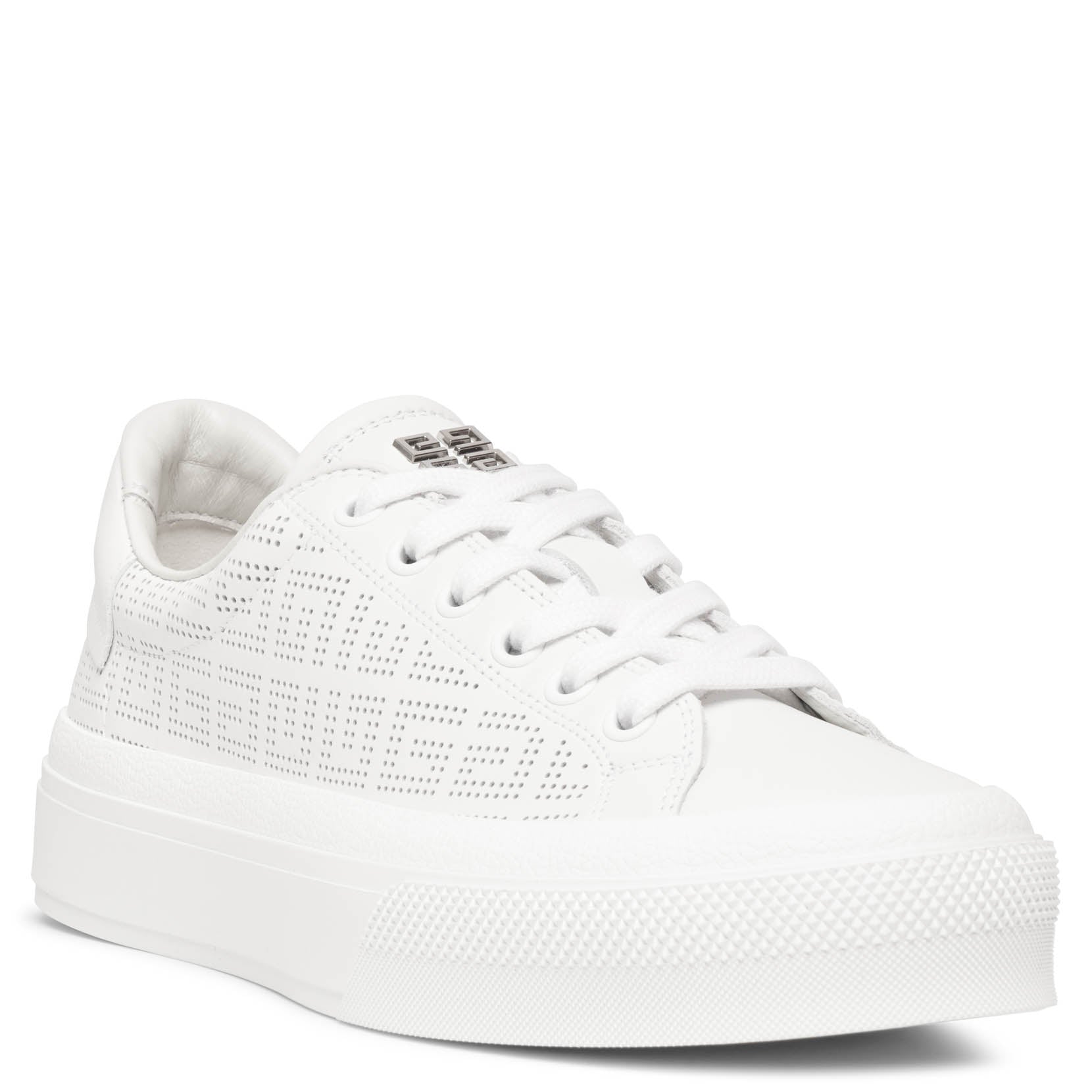 City sport white leather sneakers