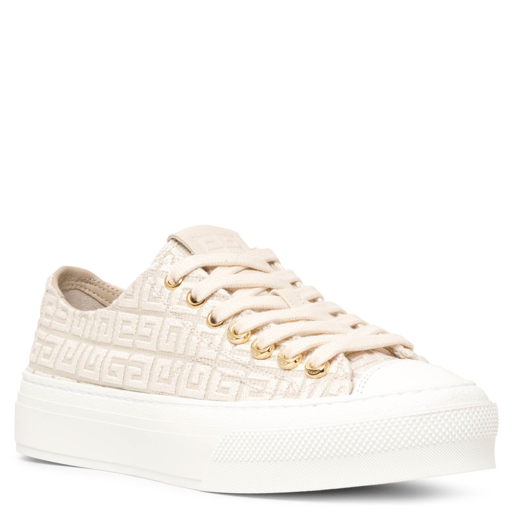 City low beige canvas sneakers