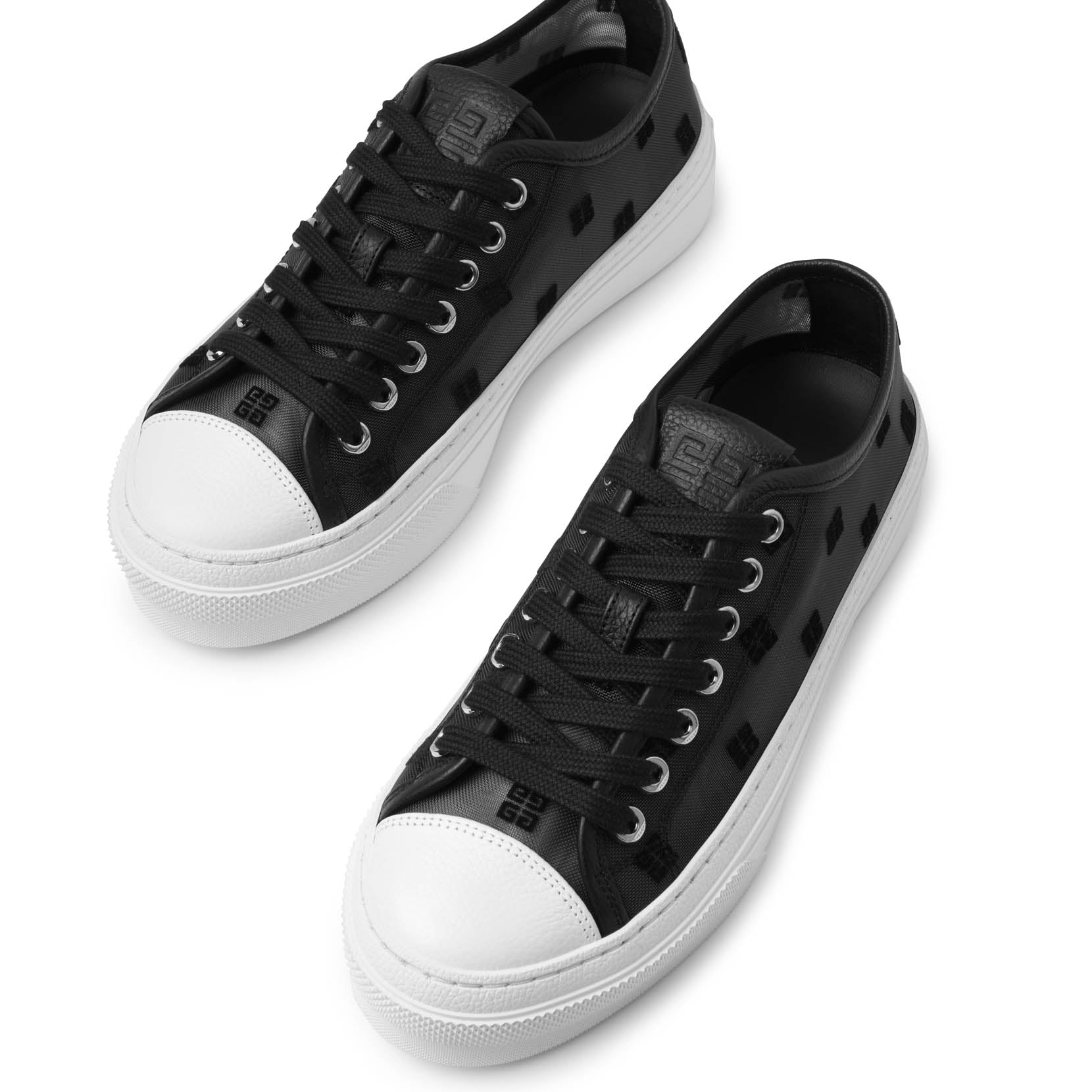 City low black mesh sneakers