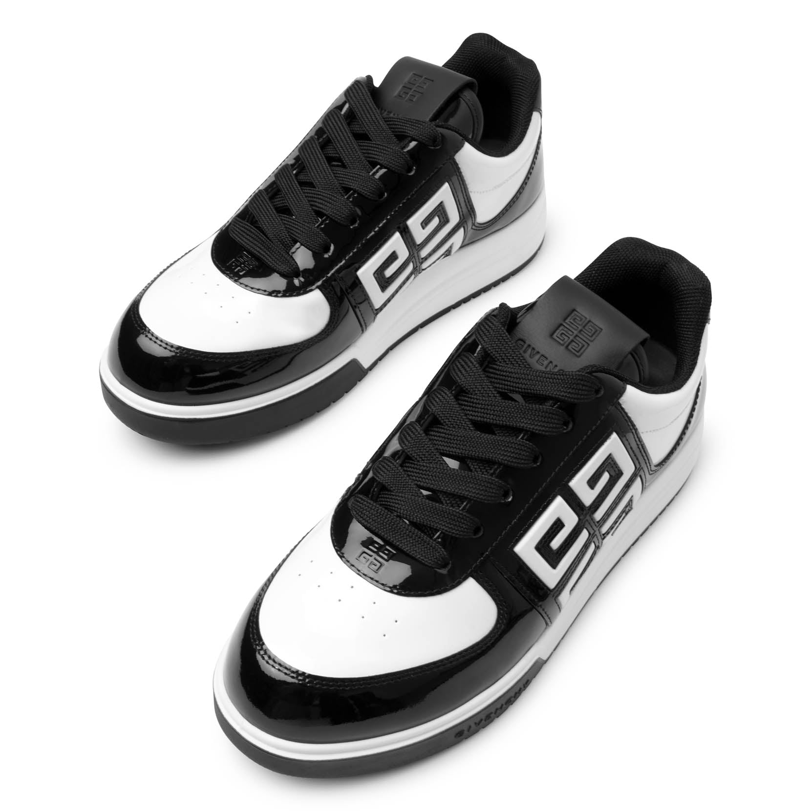 G4 low top white leather sneakers