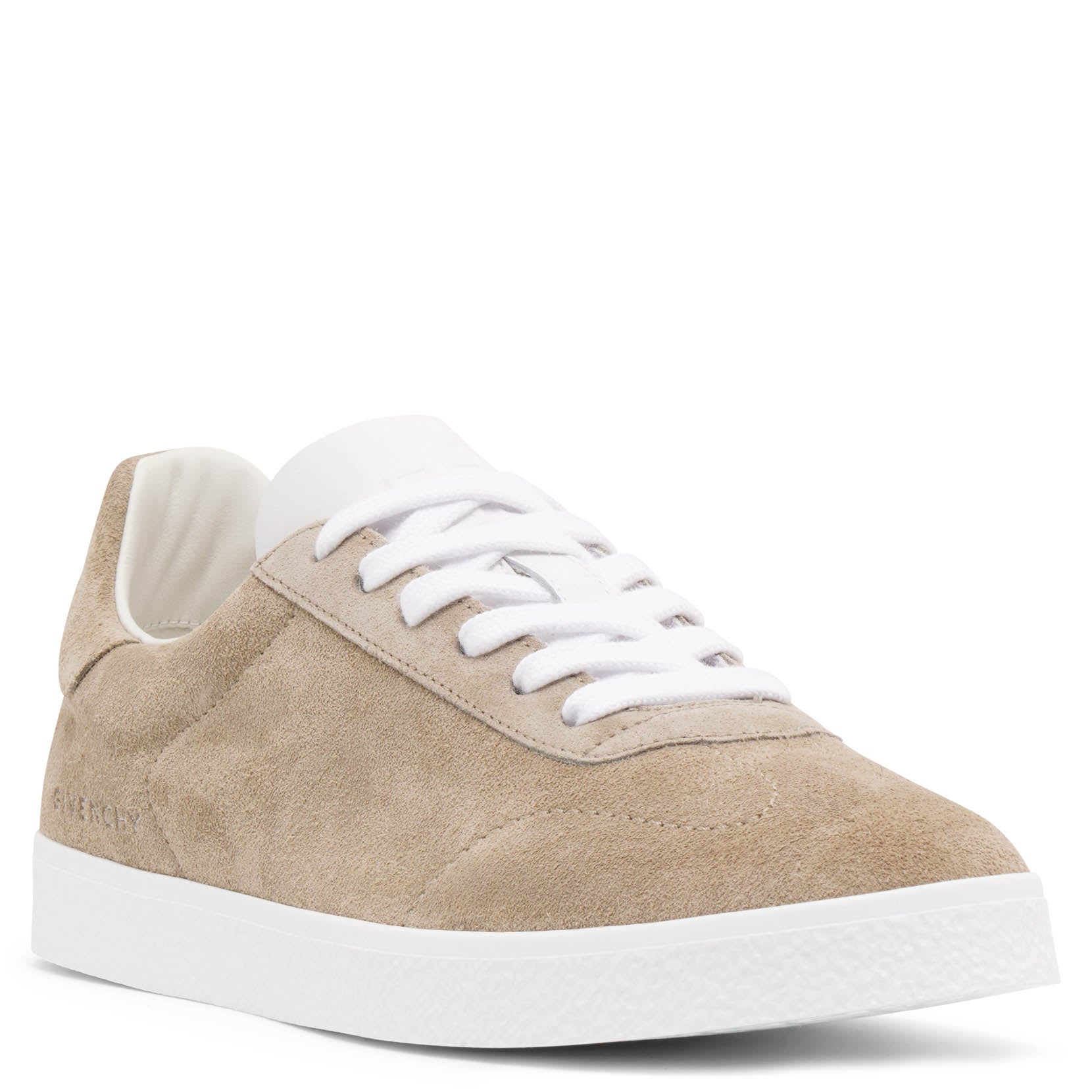Town low-top beige suede sneakers