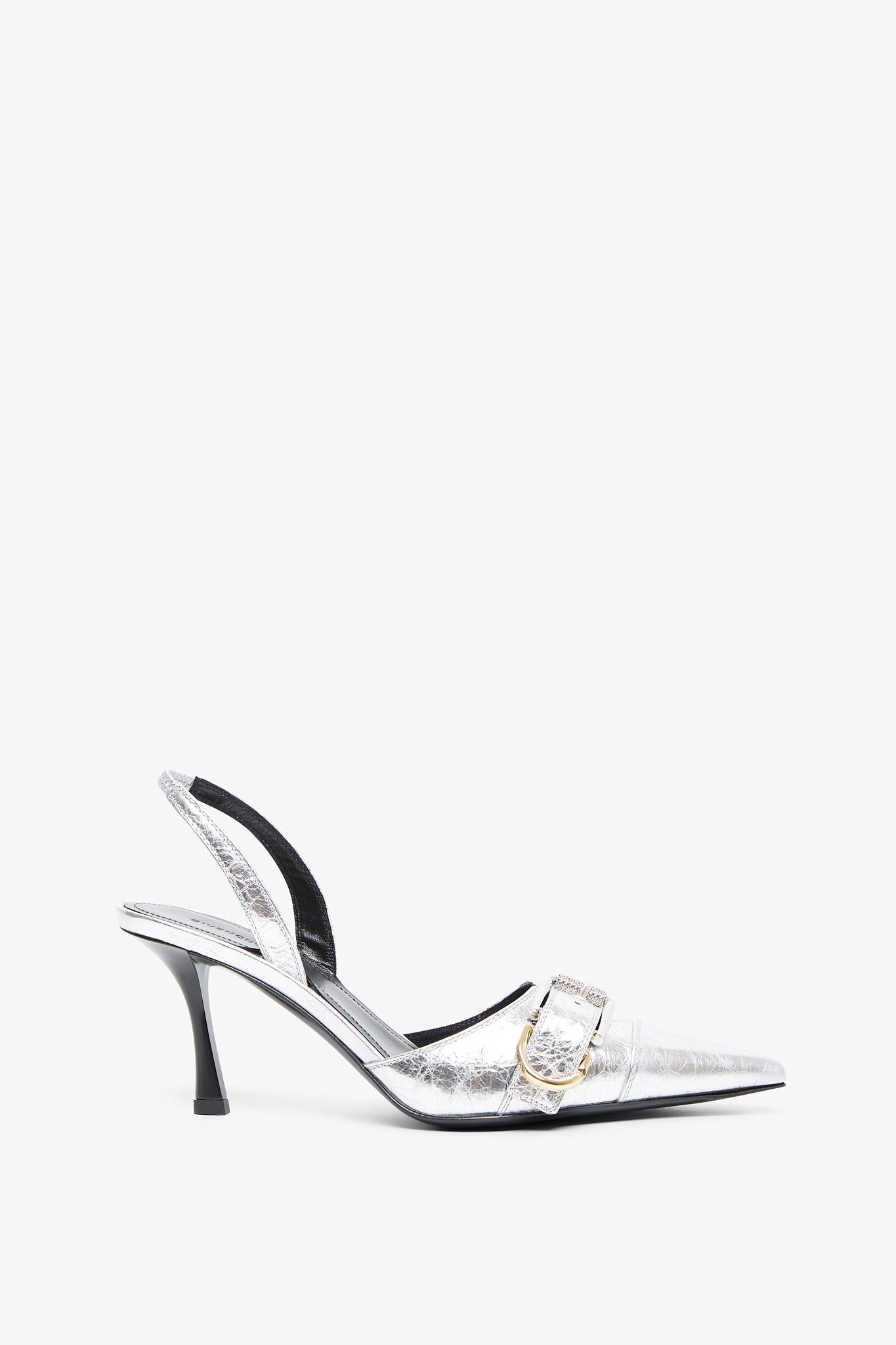 Voyou silver slingback pumps