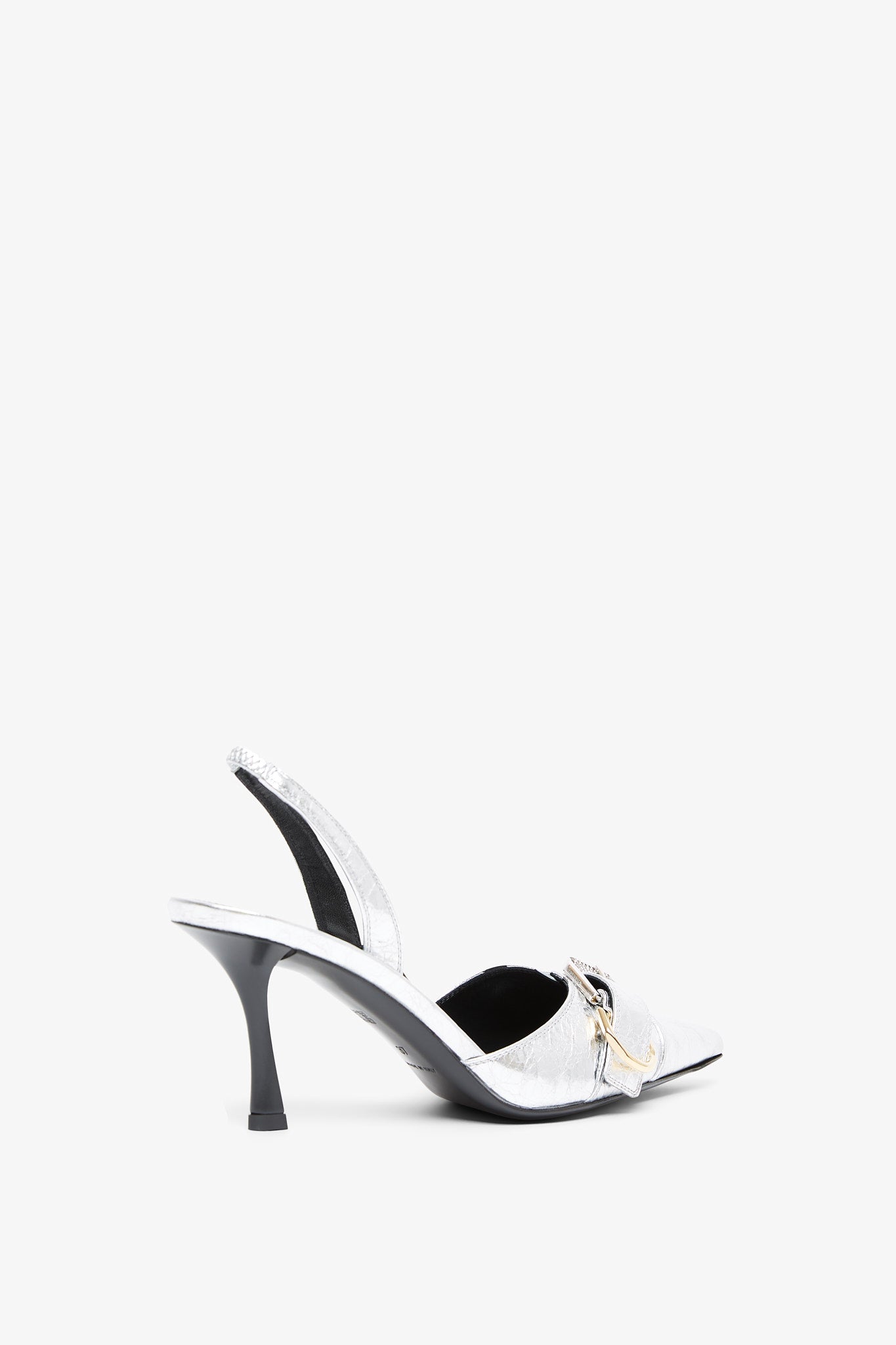 Voyou silver slingback pumps