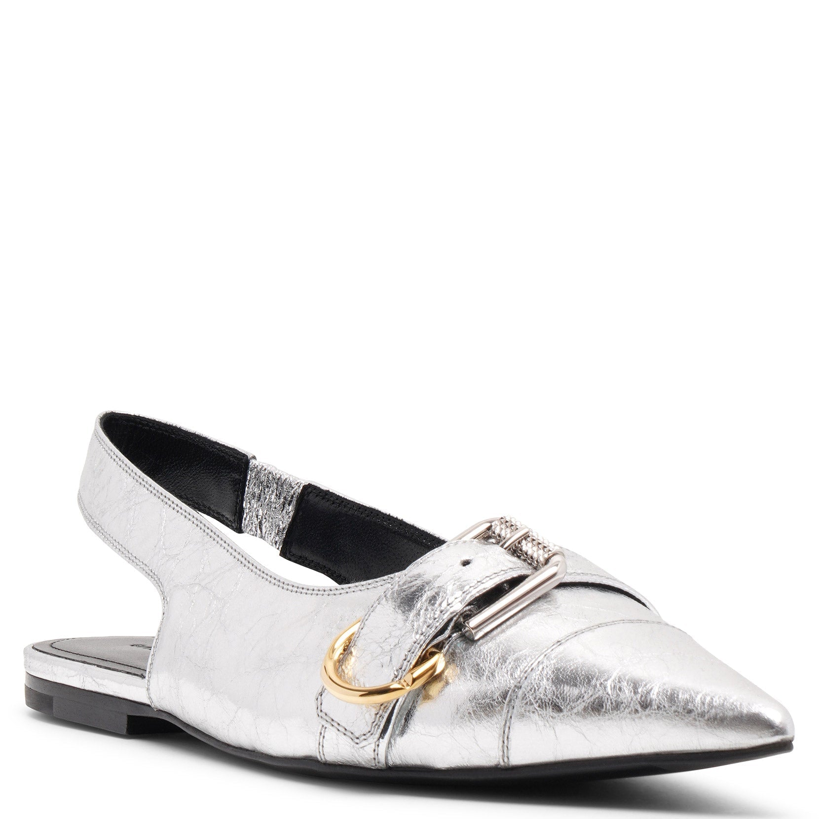 Voyou silver slingback flats