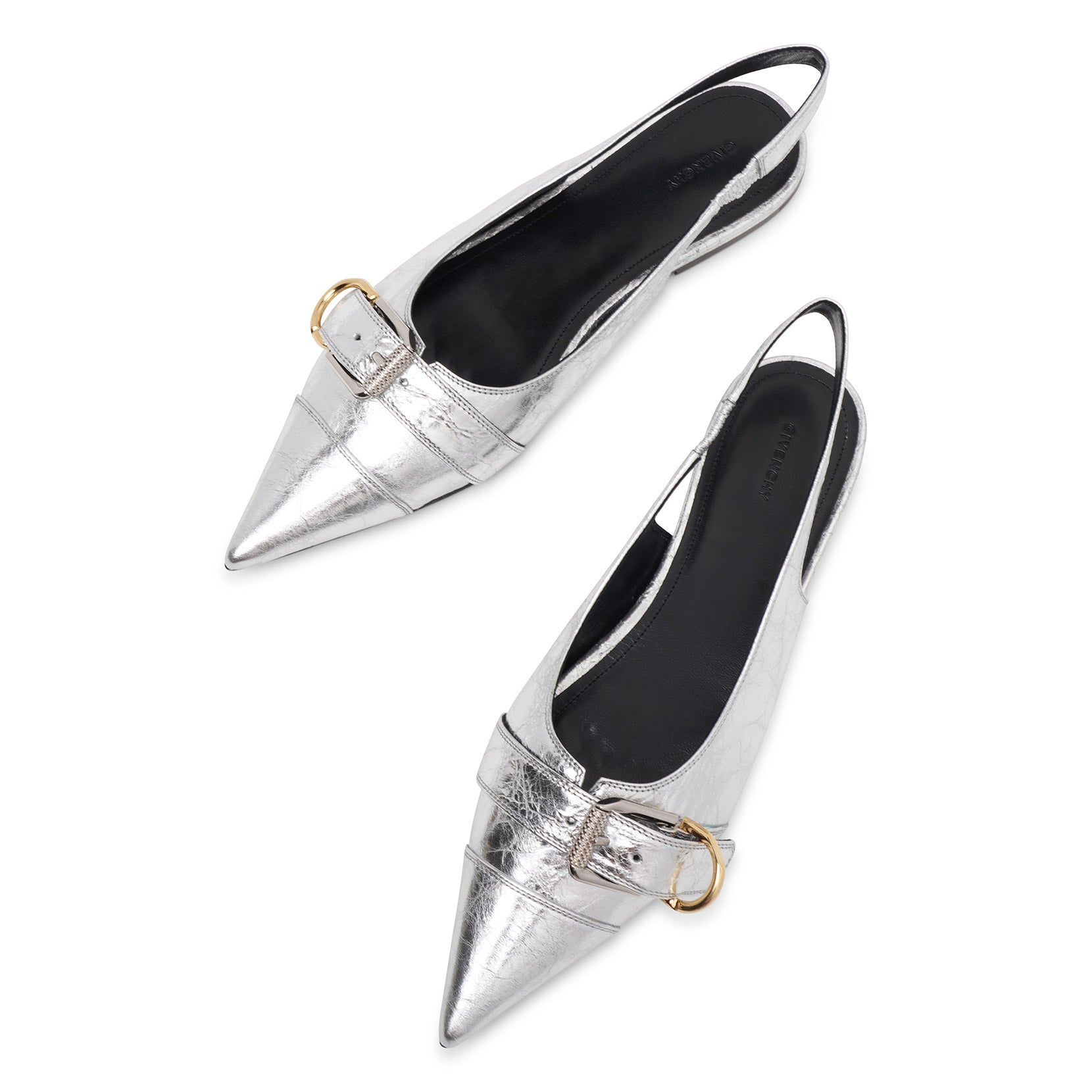 Voyou silver slingback flats