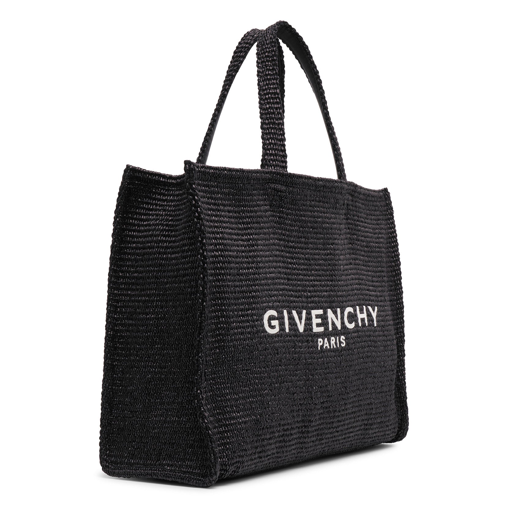 G-tote black raffia tote bag