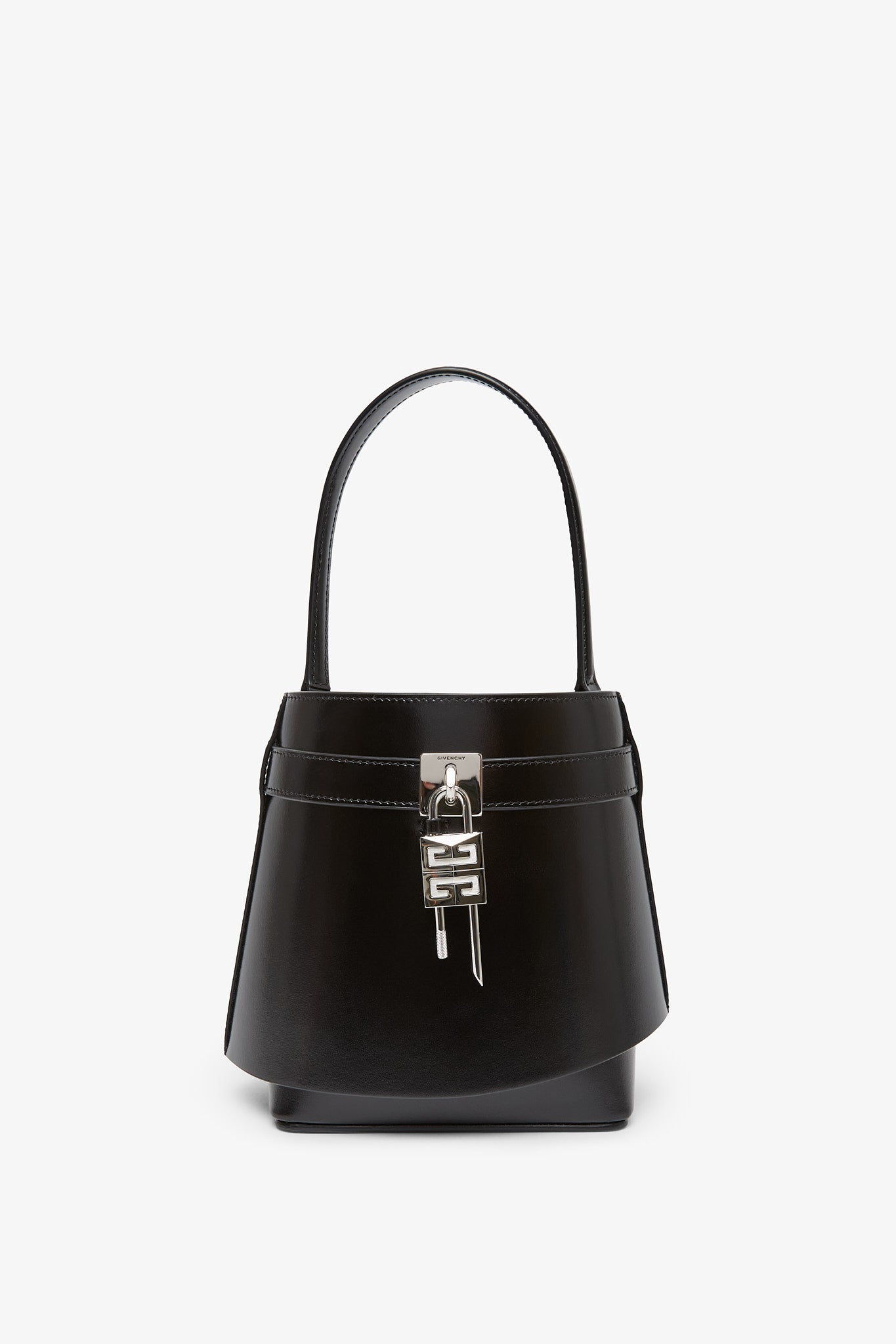 Shark lock black bucket bag