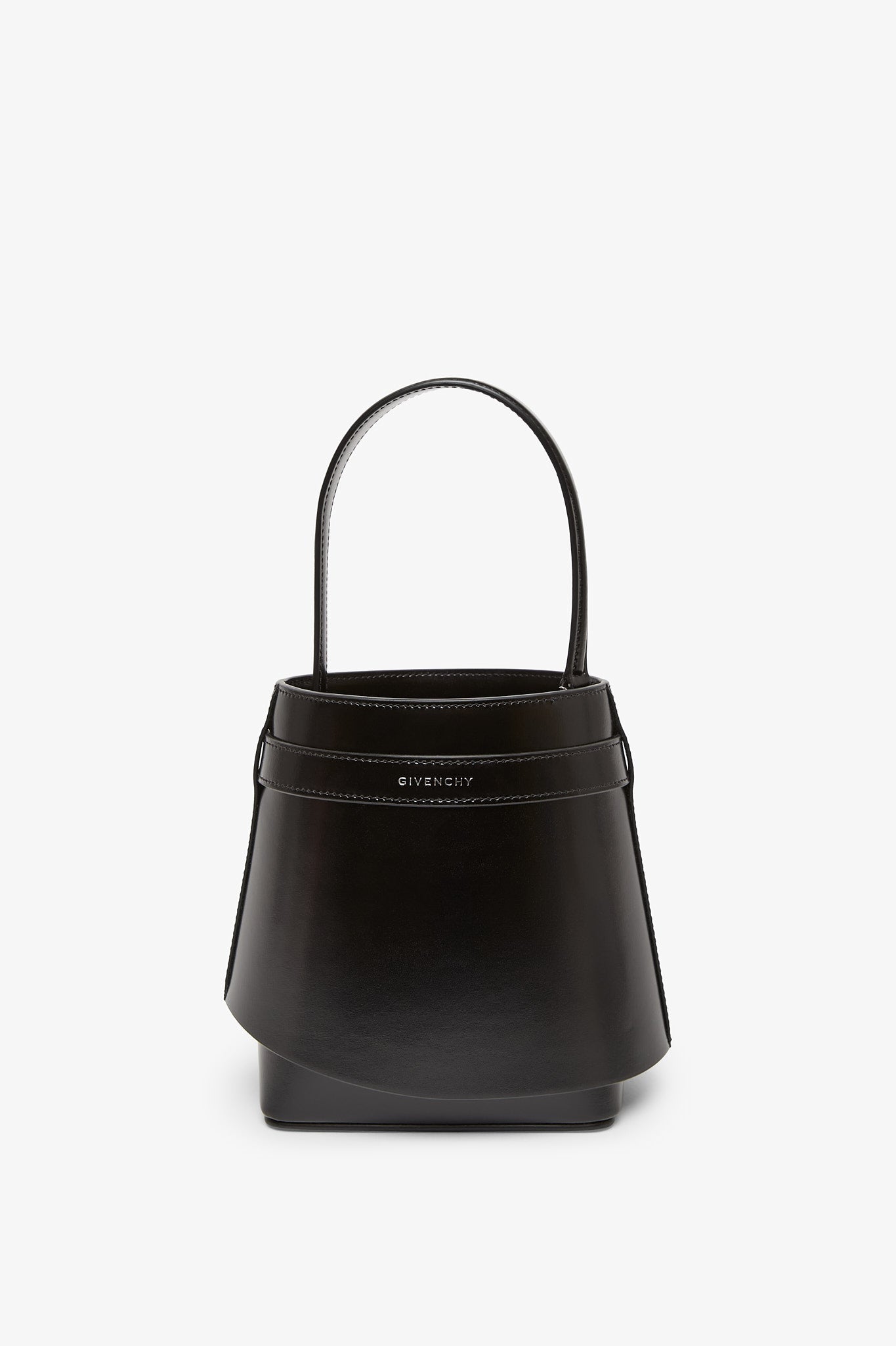 Shark lock black bucket bag
