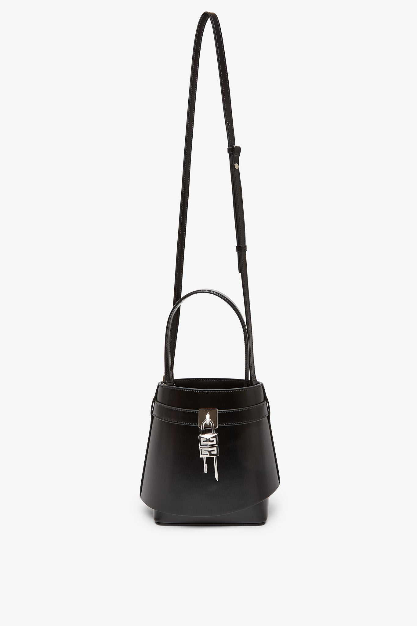 Shark lock black bucket bag