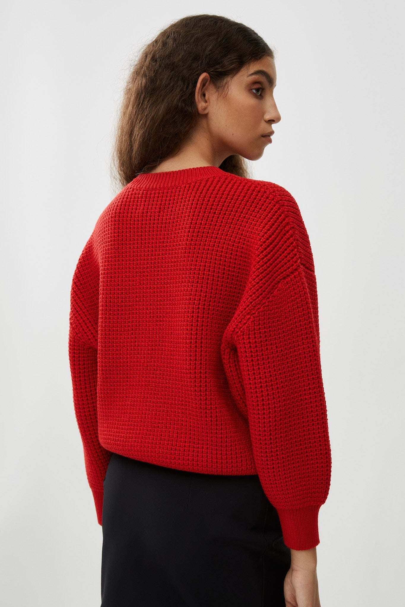 Cropped 4G sweater in waffle wool