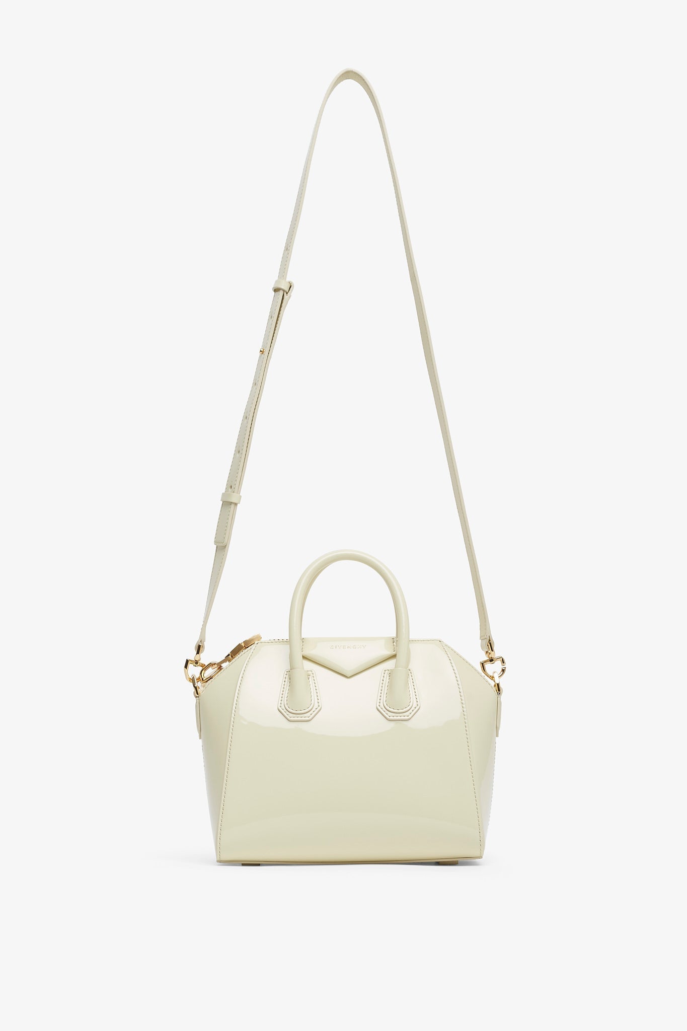 Antigona mini cream patent bag