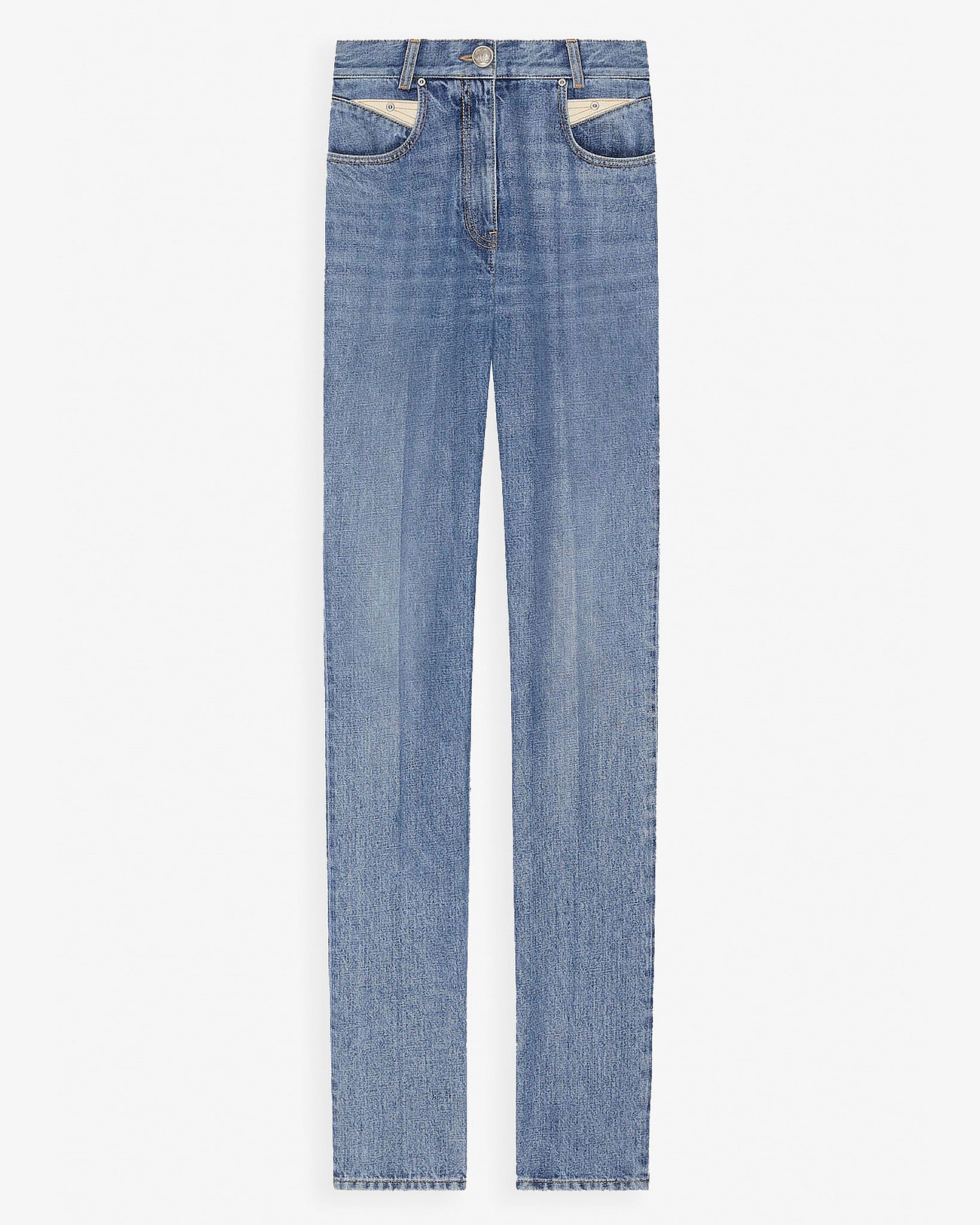 Back details denim pants